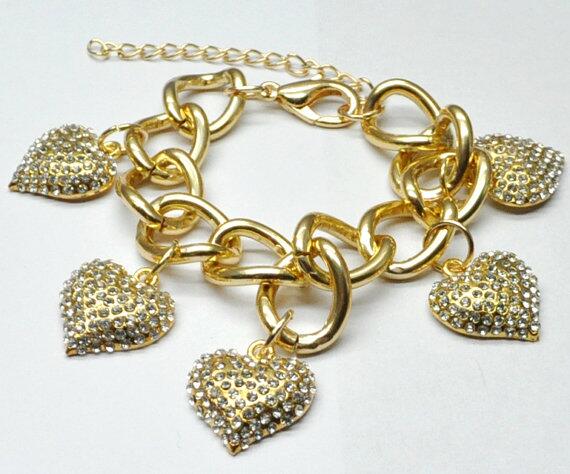 On SALE Feb 1st only: J CREW Inspired Pave Heart Bracelet