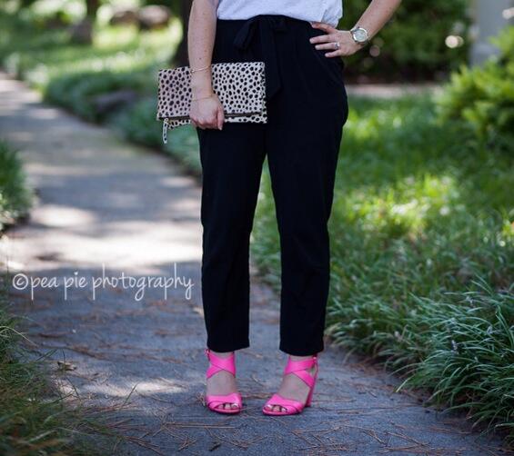 Navy Leopard Clutch