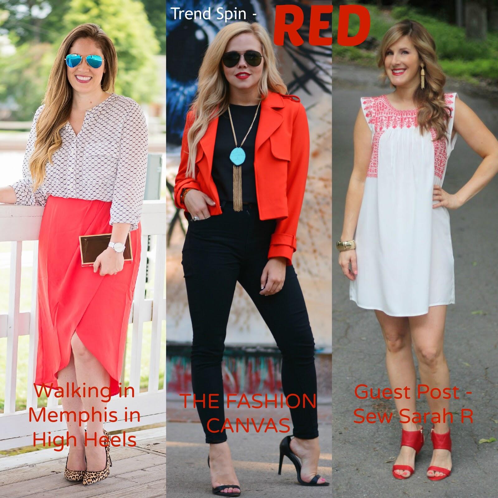 Trend Spin Linkup - Red - Walking in Memphis in High Heels