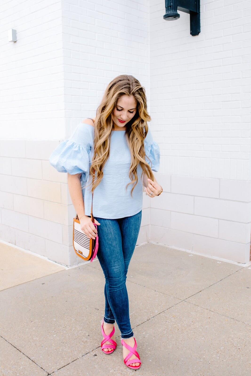 Trend Spin Linkup - Fun Puffy Sleeves by fashion blogger Walking in Memphis in High Heels