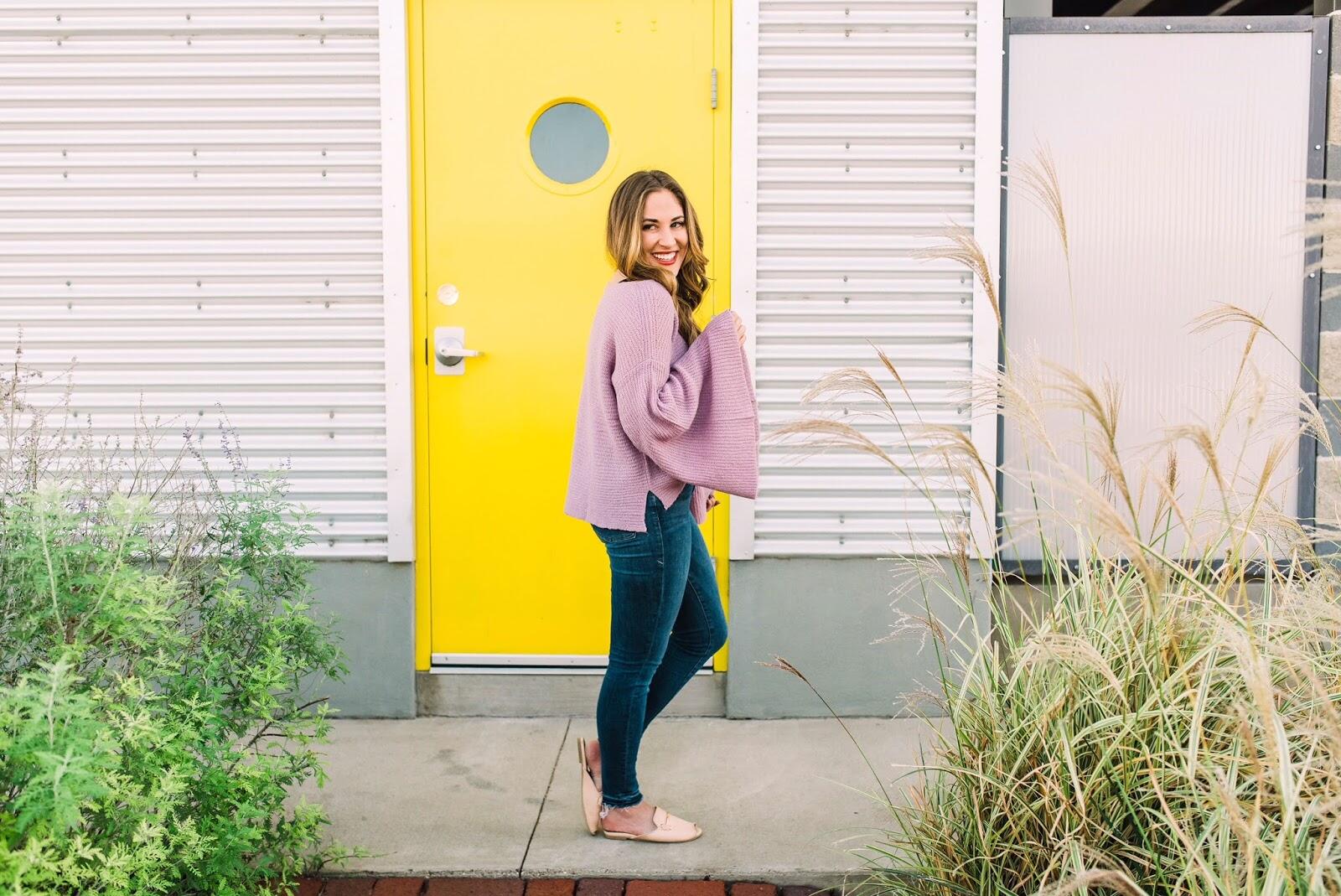 My Favorite Bell Sleeve Sweater under $40 by East Memphis fashion blogger Walking in Memphis in High Heels