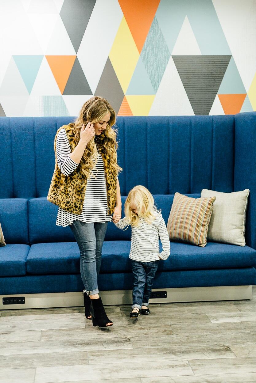 Mama & Mini: How to Wear a Striped Tee by East Memphis fashion blogger Walking in Memphis in High Heels