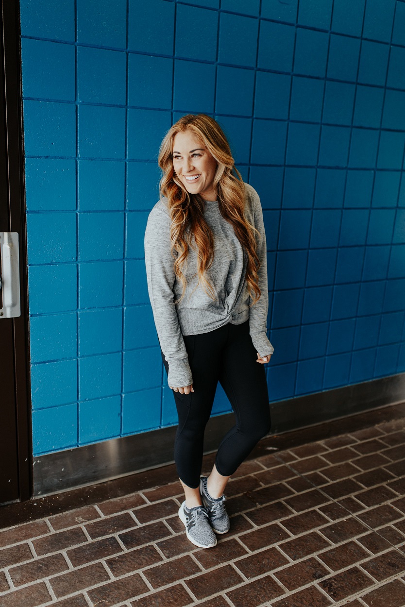 Athleisure outfit styled by popular fashion blogger Walking in Memphis in High Heels