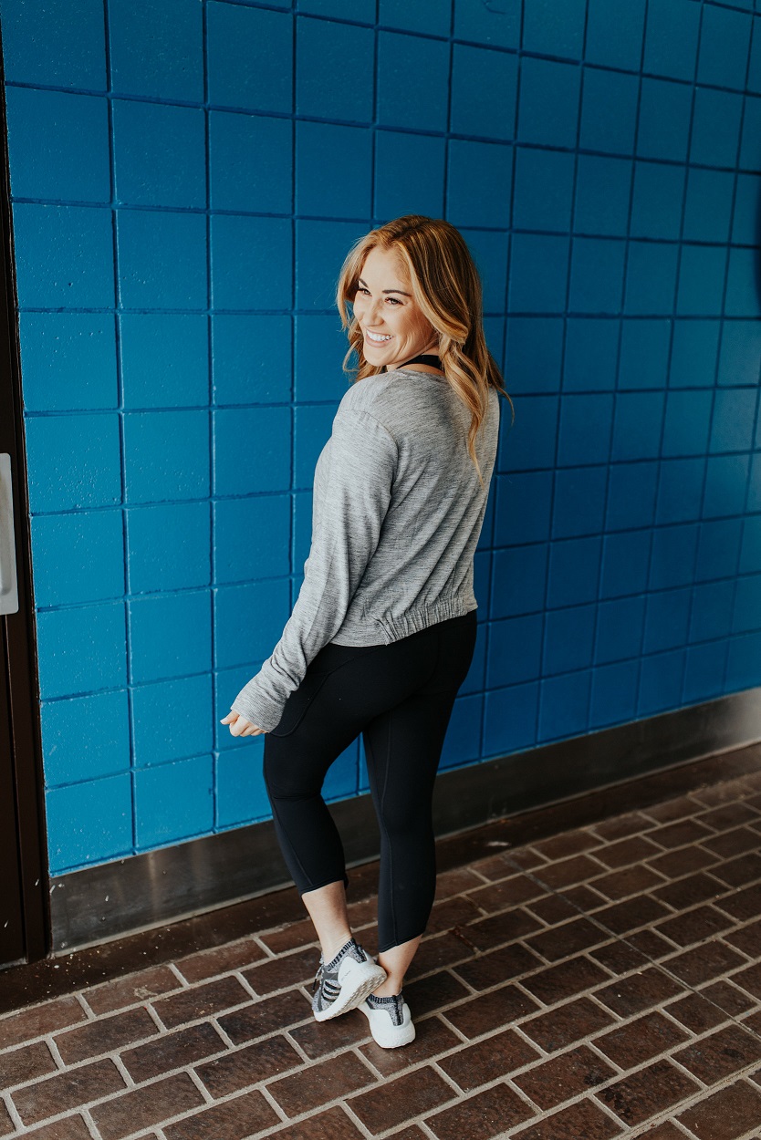 Athleisure outfit styled by popular fashion blogger Walking in Memphis in High Heels