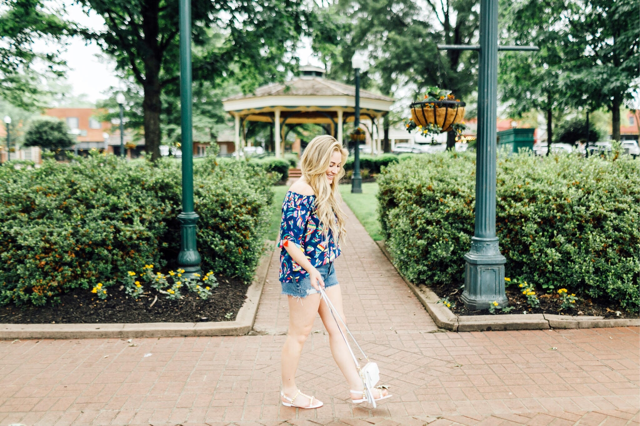Shopbop Denim Cutoff Shorts styled by popular fashion blogger, Walking in Memphis in High Heels