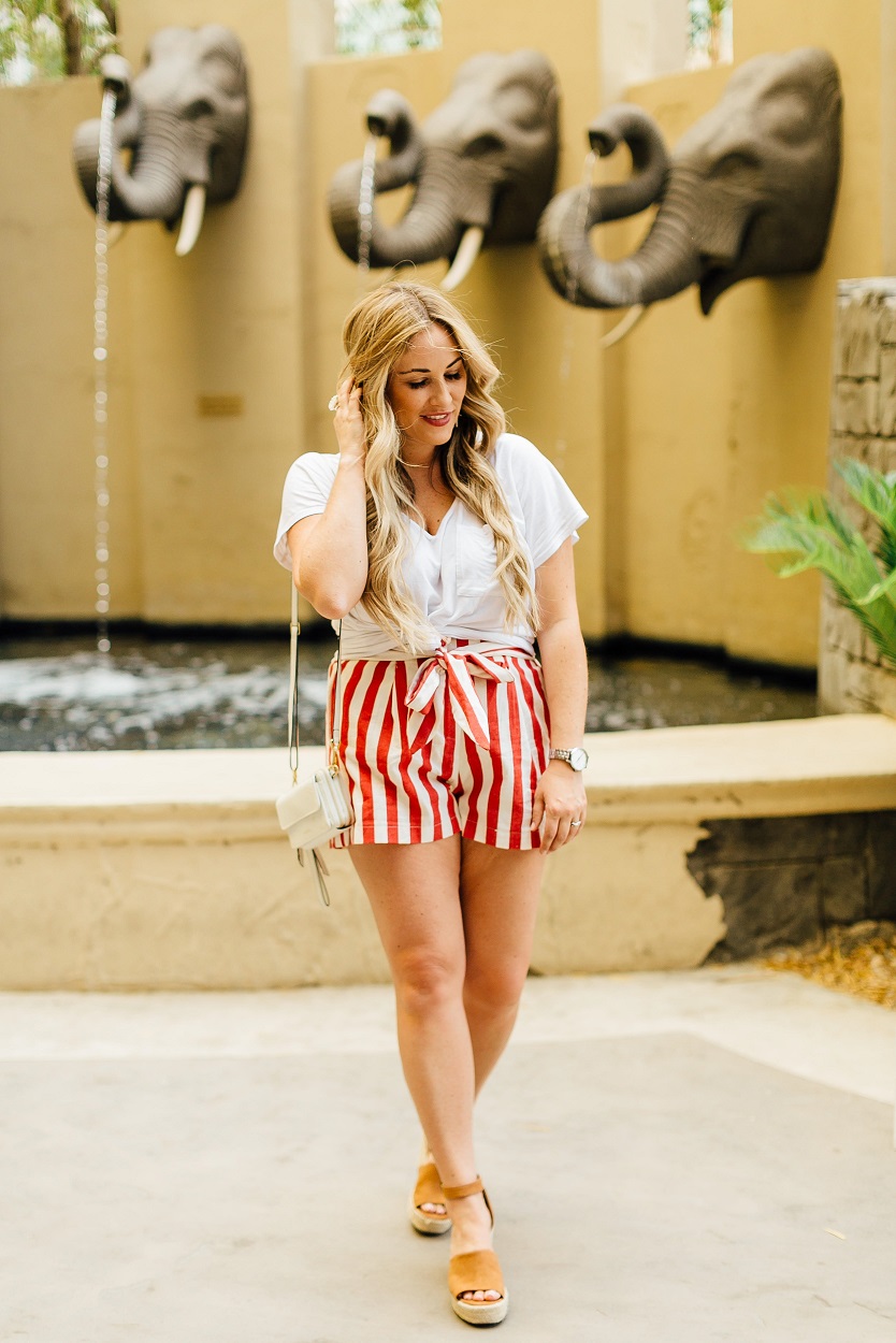 Red white and blue outfit featured by popular fashion blogger, Walking in Memphis in High Heels