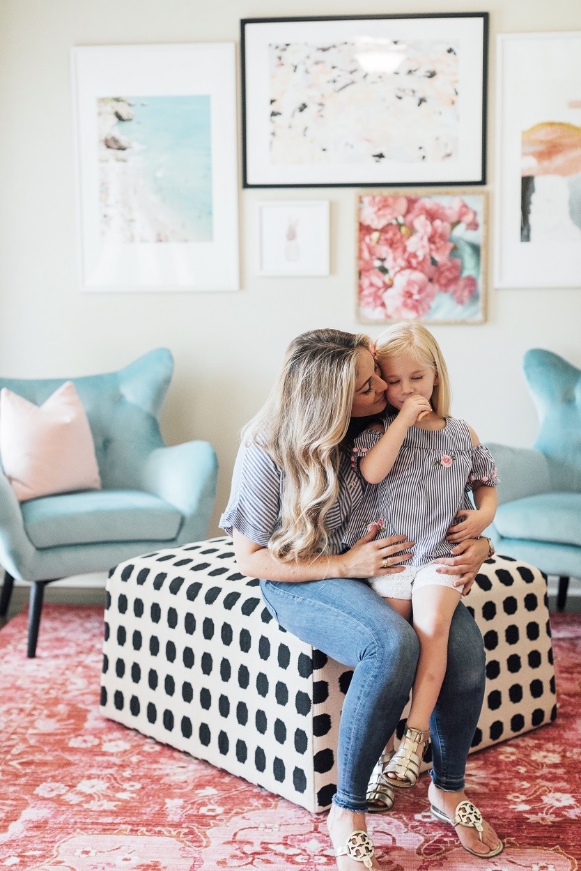 Gordmans toddler cold shoulder striped featured by popular fashion blogger, Walking in Memphis in High Heels