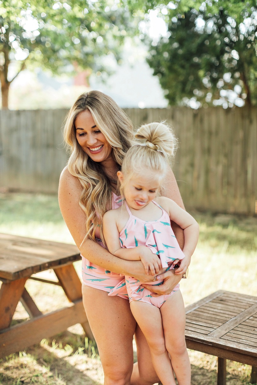 Mommy and Me Kortni Jeane Swimsuit featured by popular fashion blogger, Walking in Memphis in High Heels