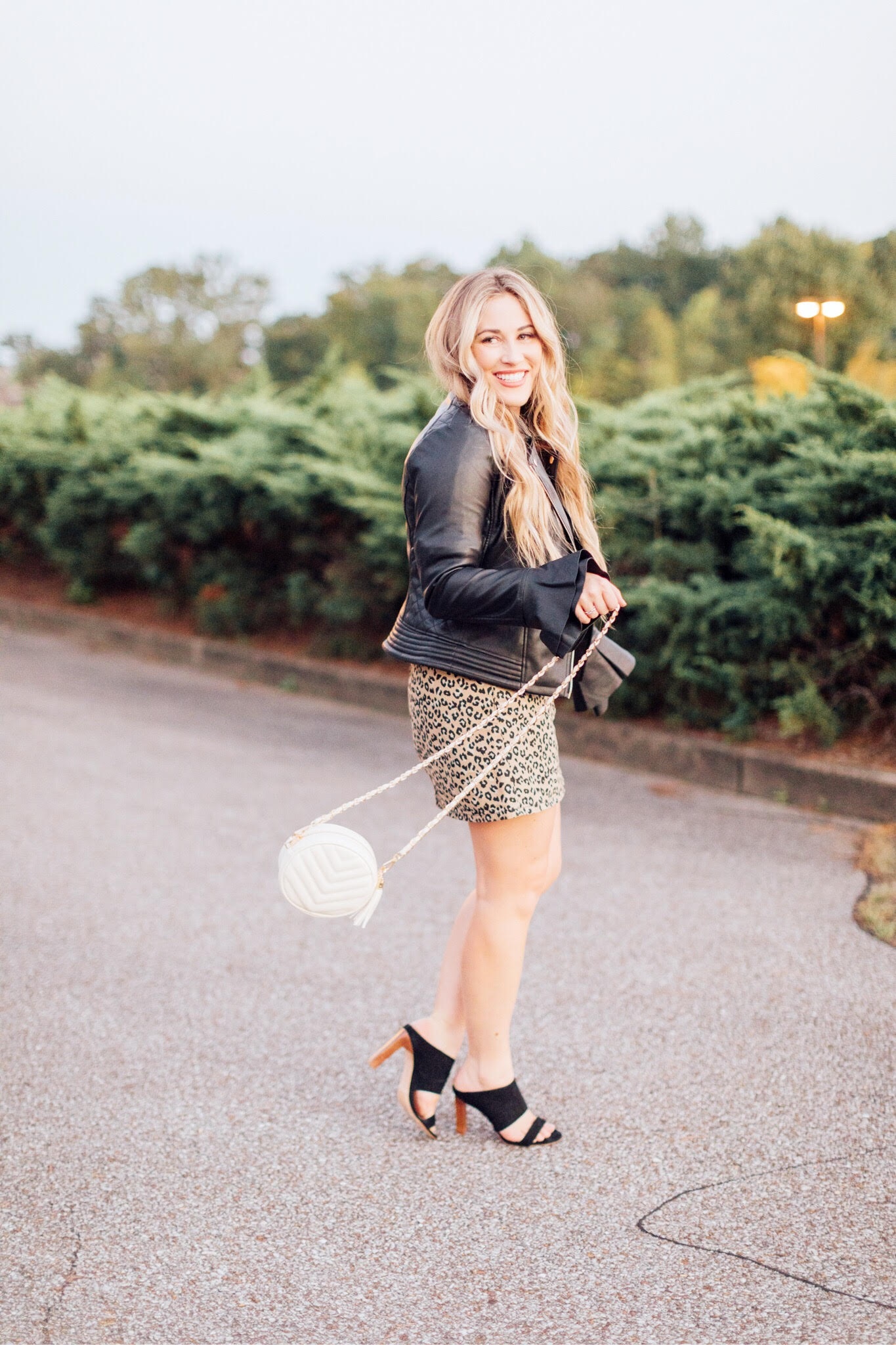 Fall layers with cheetah skirt styled by top fashion blog, Walking in Memphis in High Heels