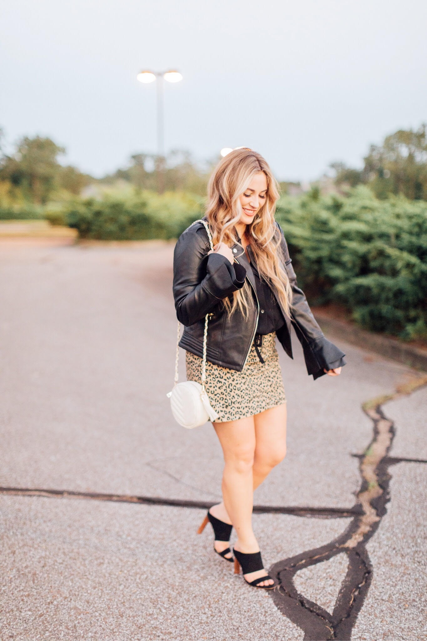 Fall layers with cheetah skirt styled by top fashion blog, Walking in Memphis in High Heels