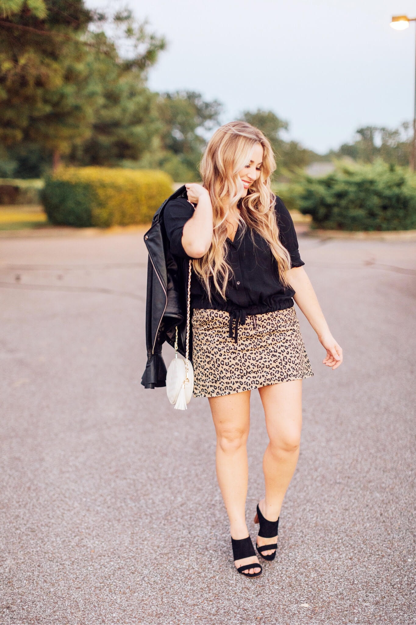 Fall layers with cheetah skirt styled by top fashion blog, Walking in Memphis in High Heels