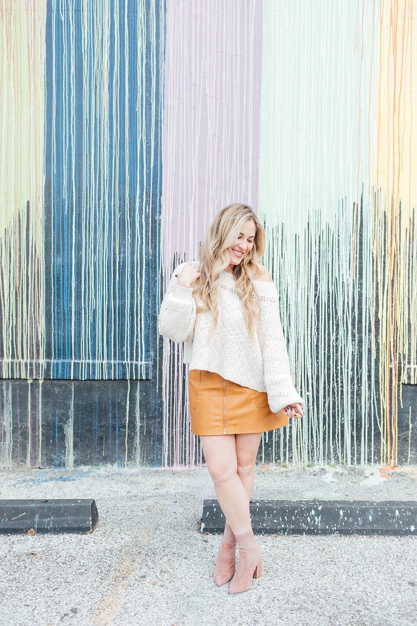 Leopard Skirt + Red Sweater - Leah Behr