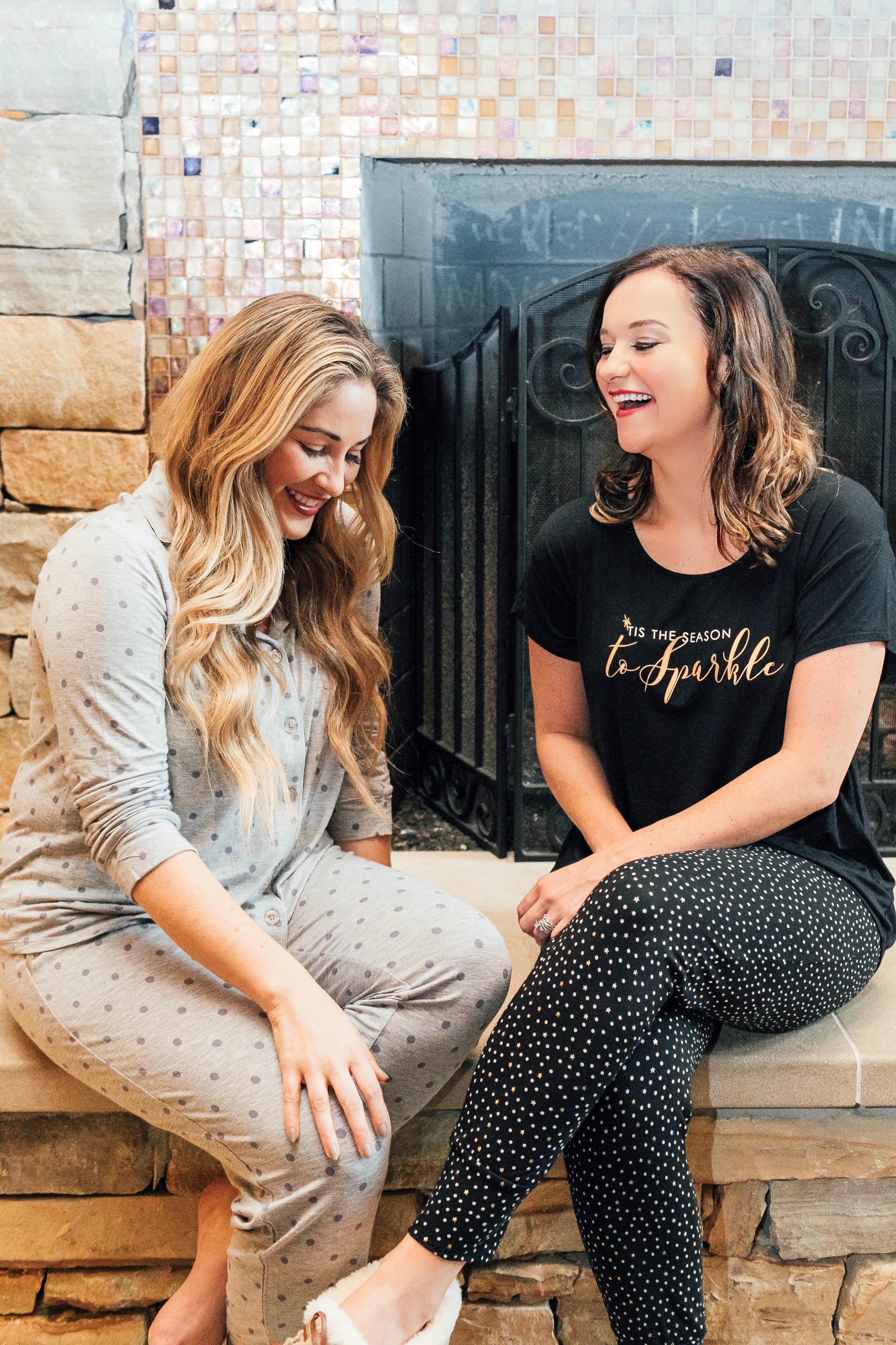 The best gifts for her under $100: Sonoma pajama featured by top fashion blog, Walking in Memphis in High Heels pictured here with Heather of My Life Well Loved