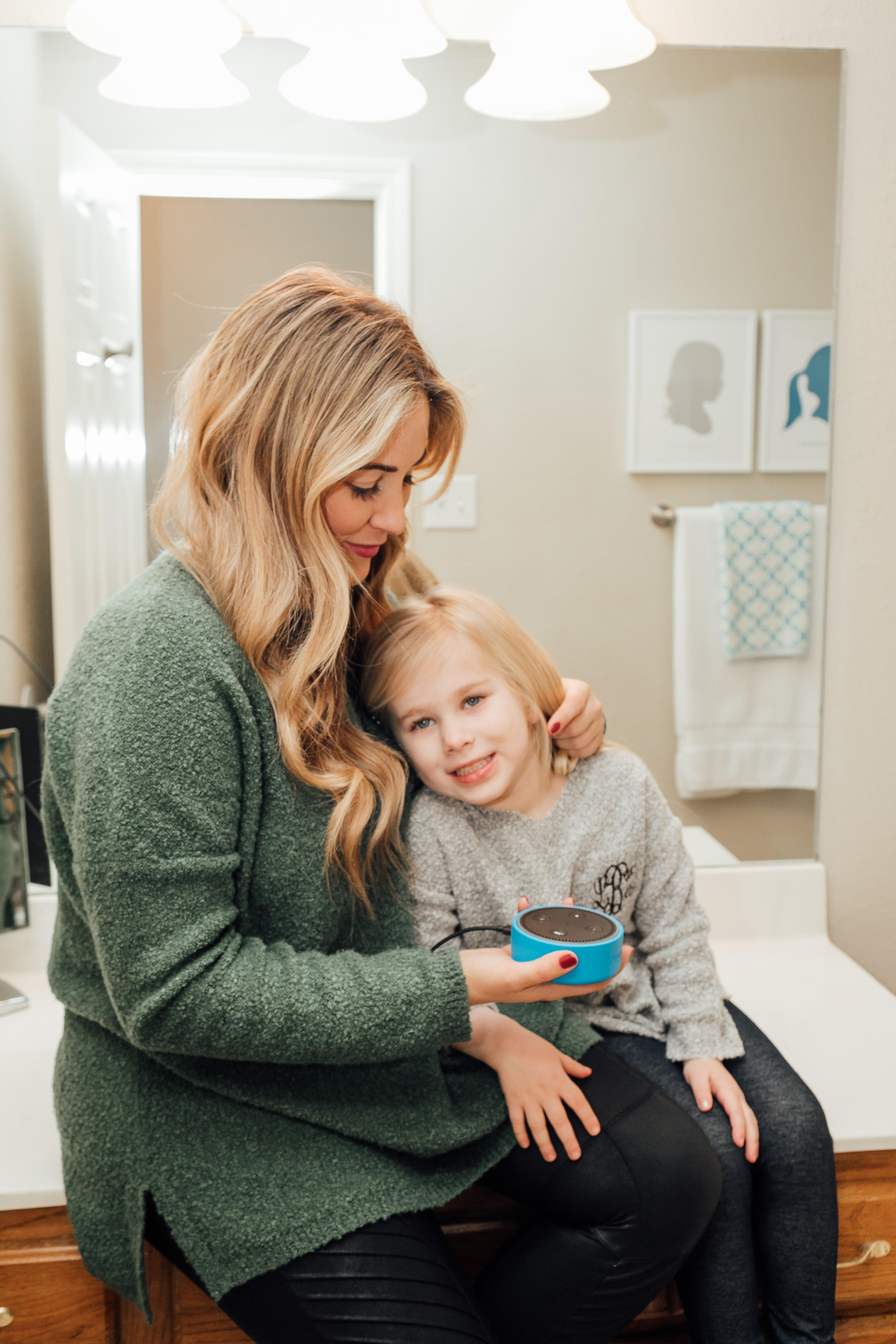 How to Use Amazon Alexa featured by top US lifestyle blog Walking in Memphis in High Heels; Image of a mother with her daughter smiling.