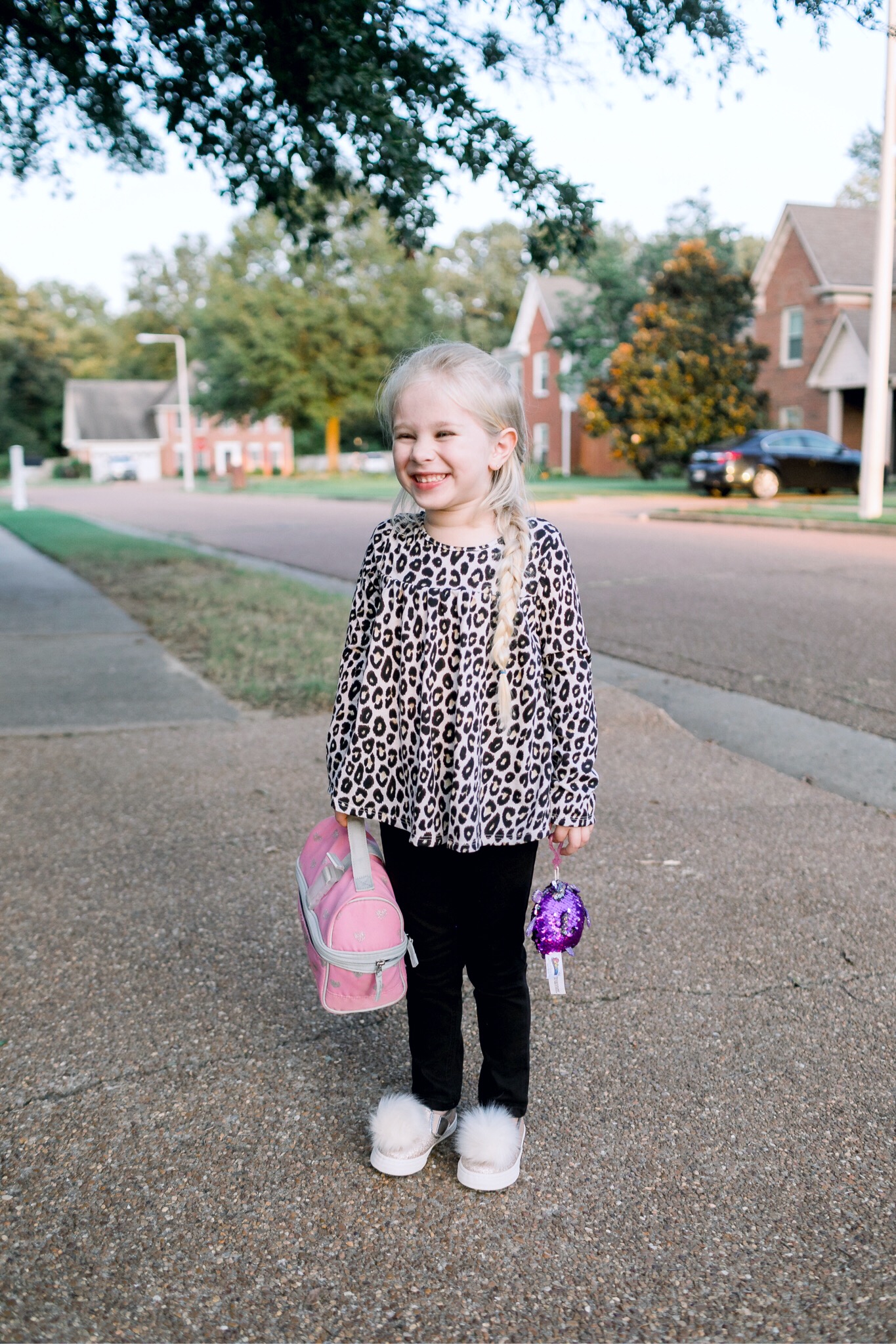 Walmart back to school style featured by top US fashion blog, Walking in Memphis in High Heels: image of a woman wearing Sofia Jeans by Sofia Vergara high waisted jeans, and a Love Sadie black blouse, and a little girl wearing a Garanimals 2 piece set, and The Children’s Place pom slip ons.