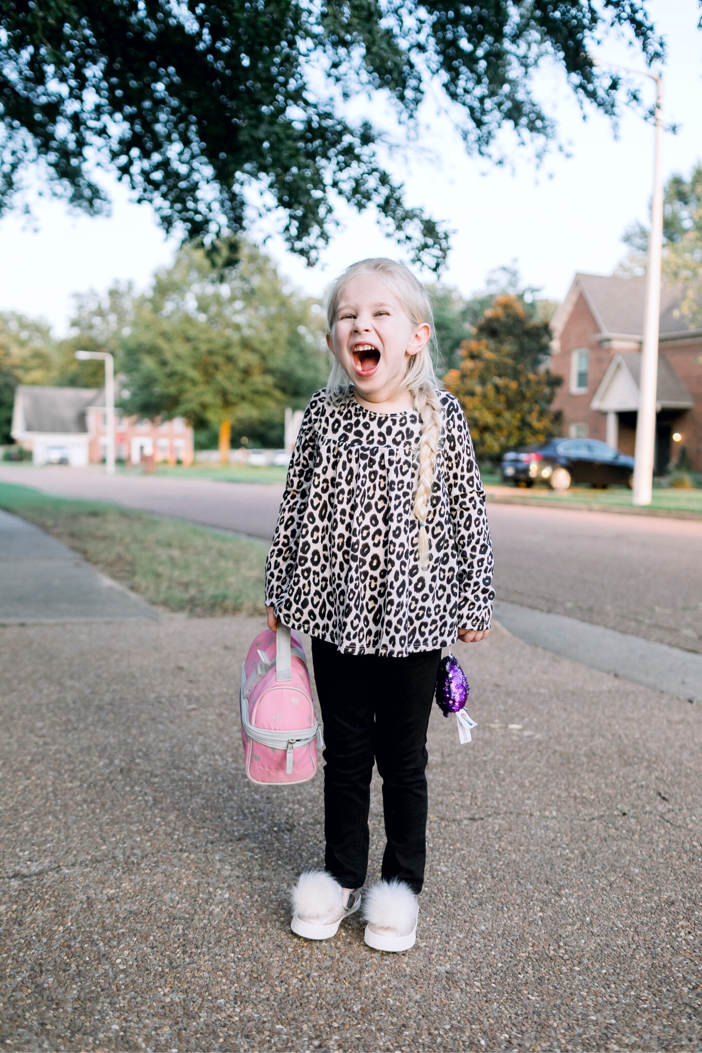 Walmart back to school style featured by top US fashion blog, Walking in Memphis in High Heels: image of a woman wearing Sofia Jeans by Sofia Vergara high waisted jeans, and a Love Sadie black blouse, and a little girl wearing a Garanimals 2 piece set, and The Children’s Place pom slip ons.
