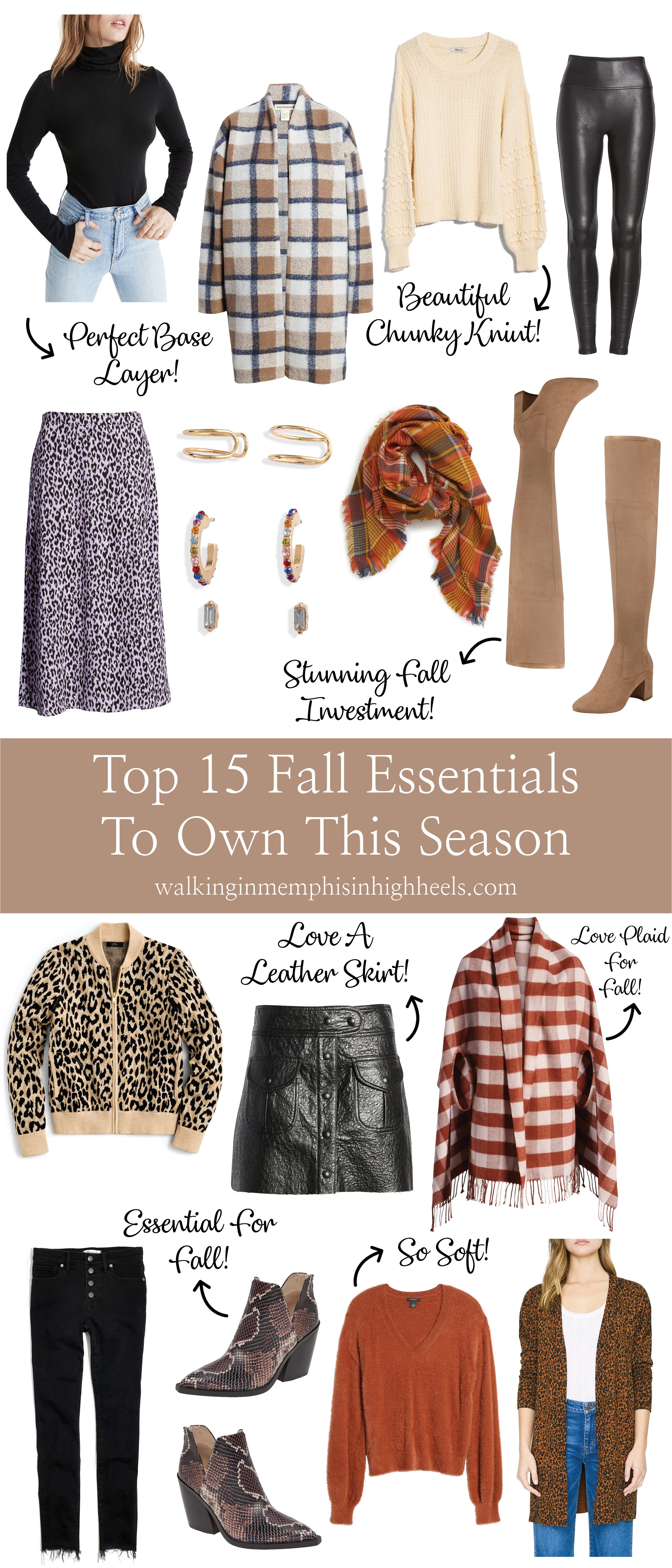 Fall essentials featured by top US fashion blog, Walking in Memphis in High Heels