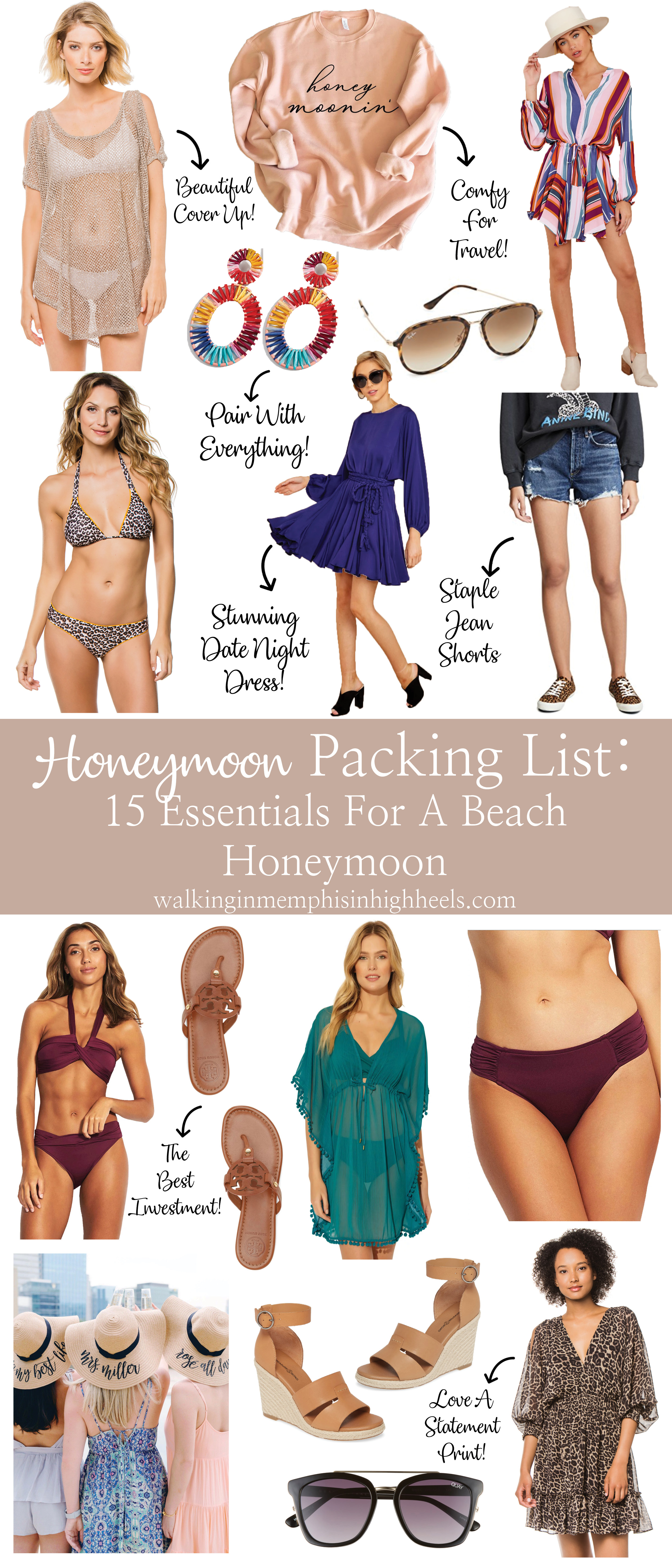 Honeymoon Packing List: 15 Essentials for a Beach Honeymoon featured by top US life and style blog, Walking in Memphis in High Heels.