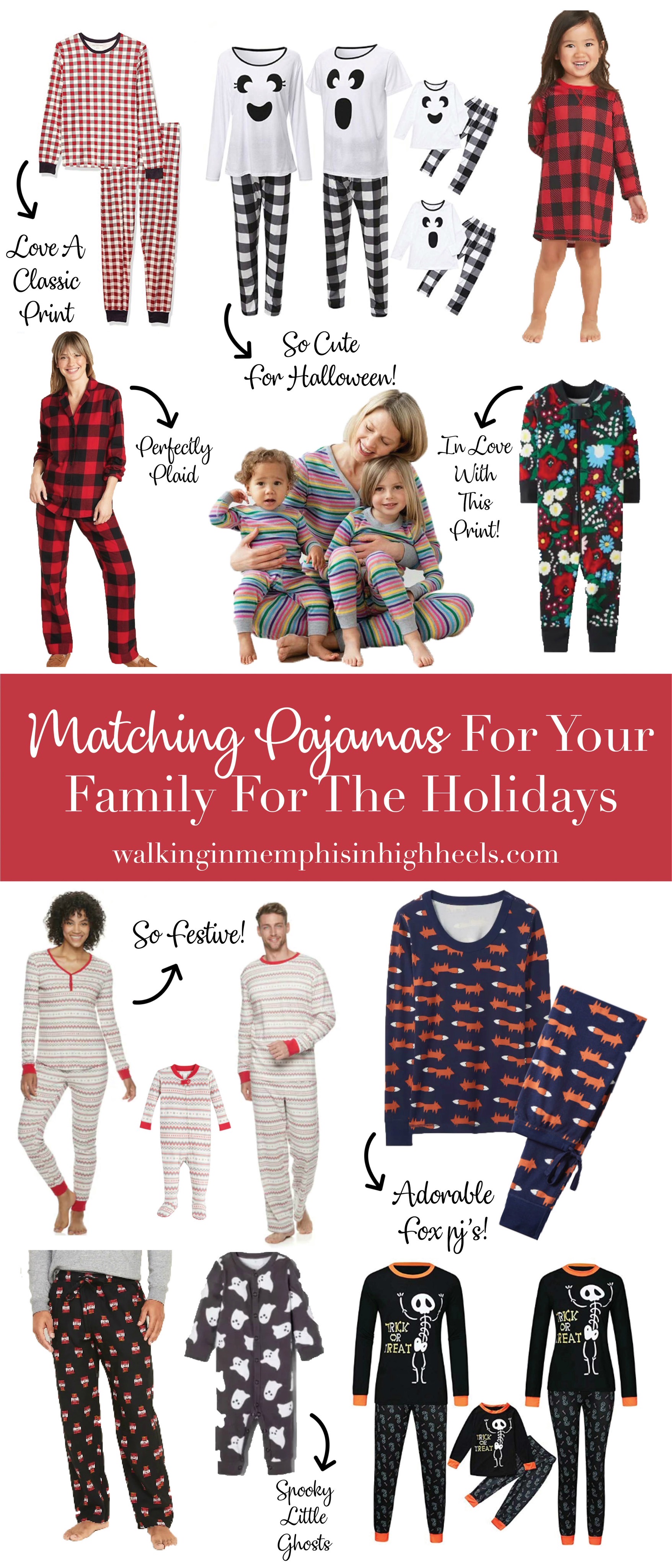 Matching Family Pajamas for the Holidays featured by top US life and style blog, Walking in Memphis in High Heels.