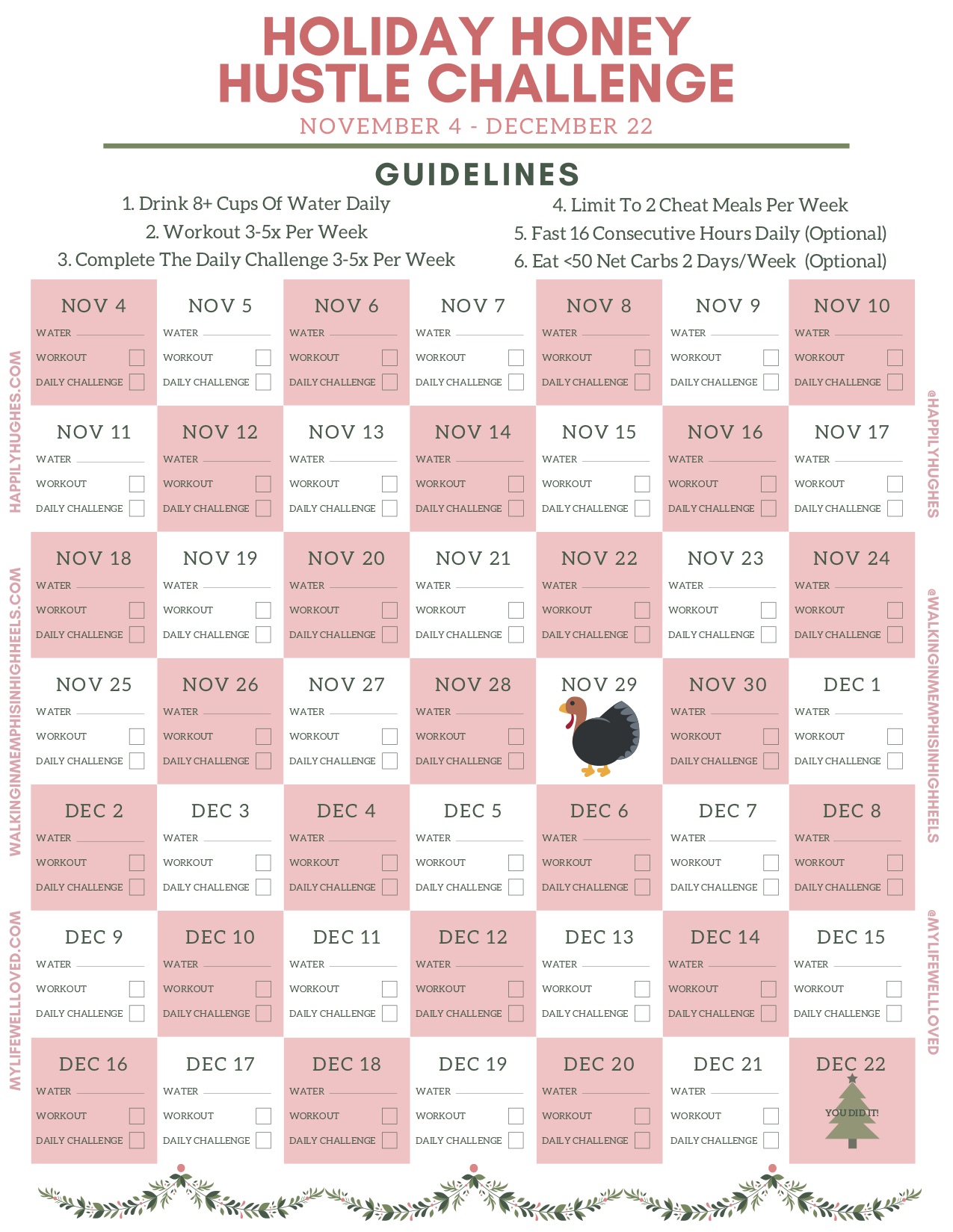 F&F Holiday Hustle Challenge! 5 Weeks of Healthy Holiday Motivation