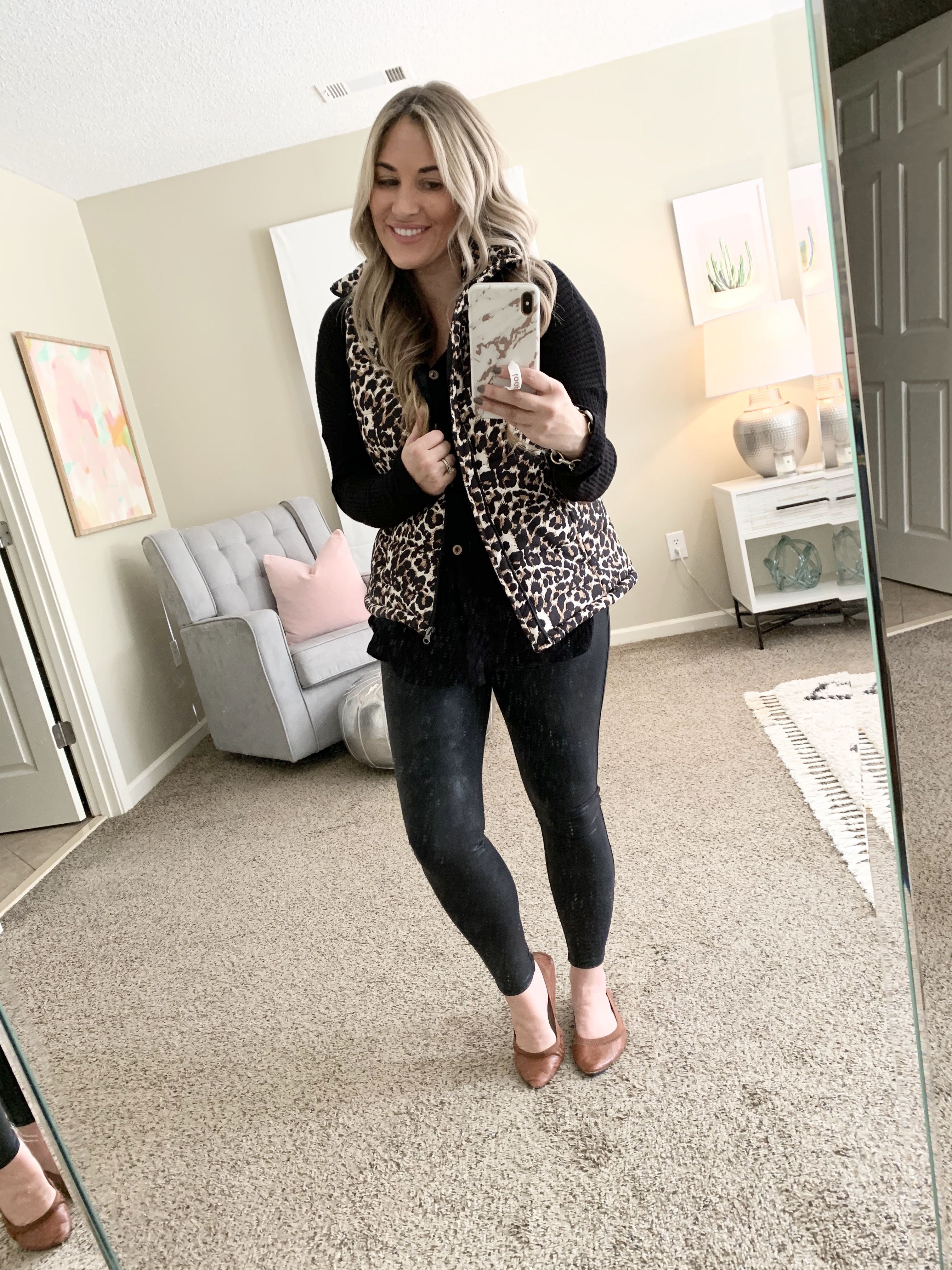 How to style faux leather leggings this Fall; outfits featured by top US fashion blog, Walking in Memphis in High Heels.