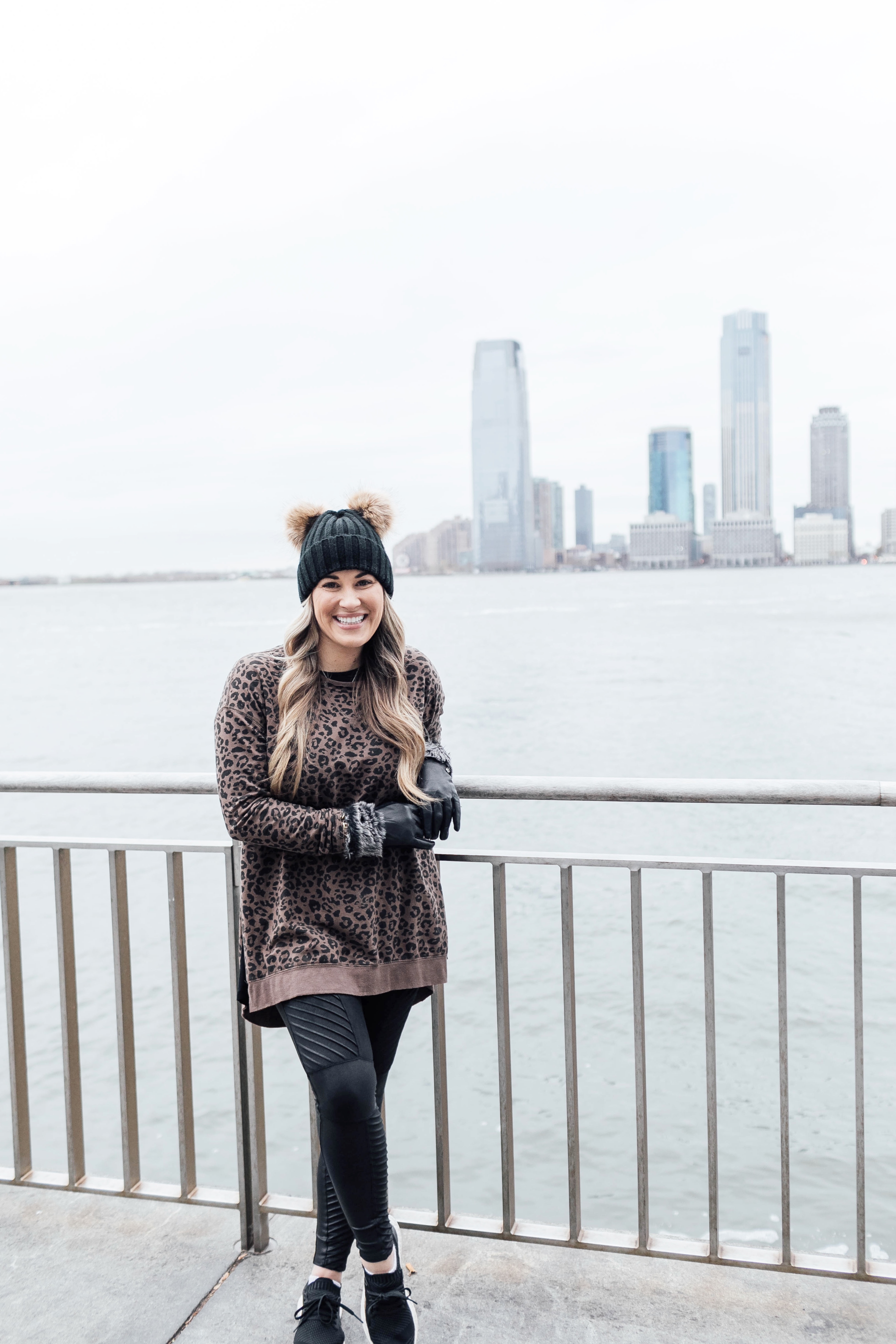 Animal Print Trend styled by top US fashion blog, Walking in Memphis in High Heels: image of a woman wearing a ZSupply leopard print sweatshirt.