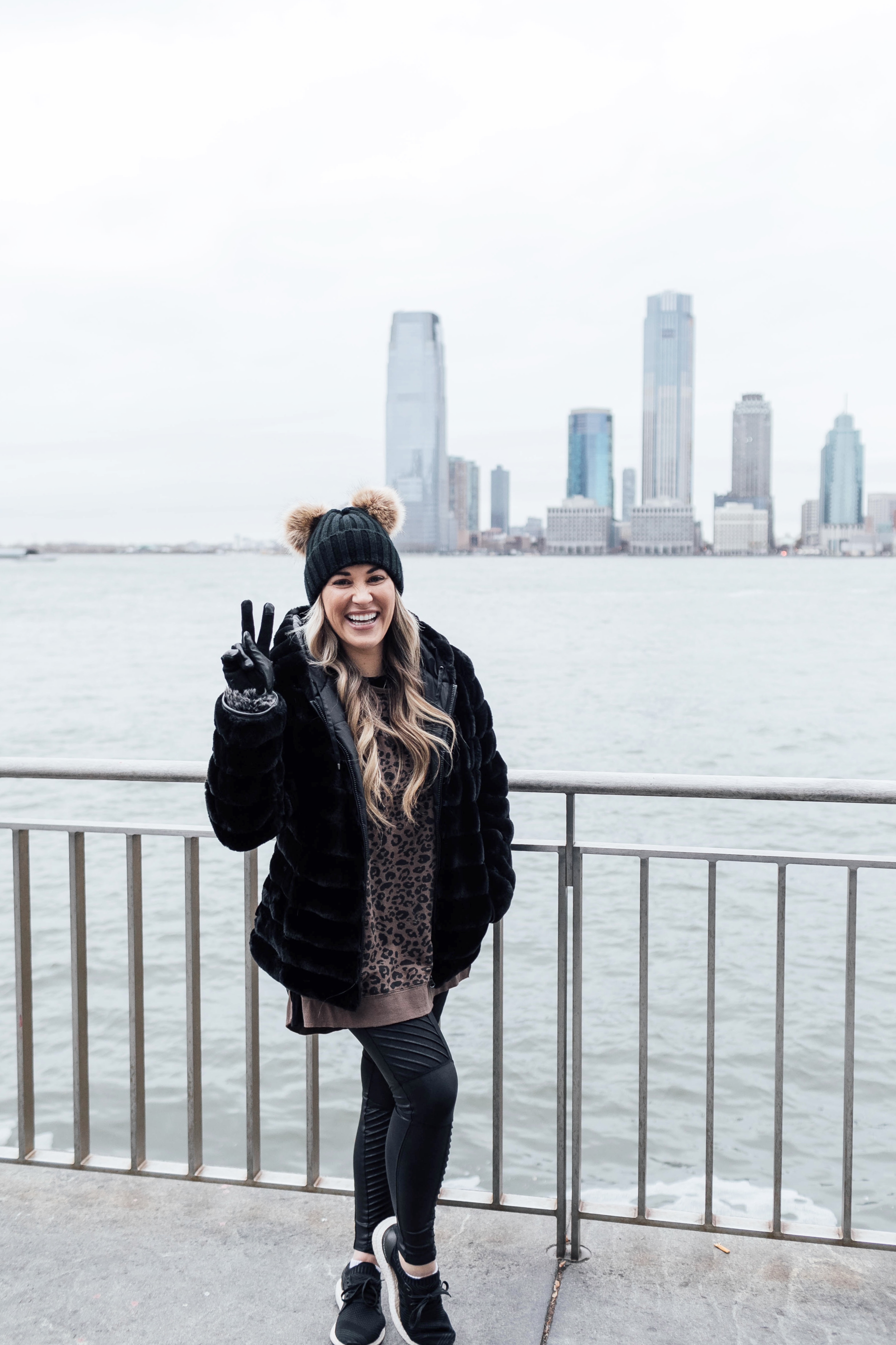 Animal Print Trend styled by top US fashion blog, Walking in Memphis in High Heels: image of a woman wearing a ZSupply leopard print sweatshirt.