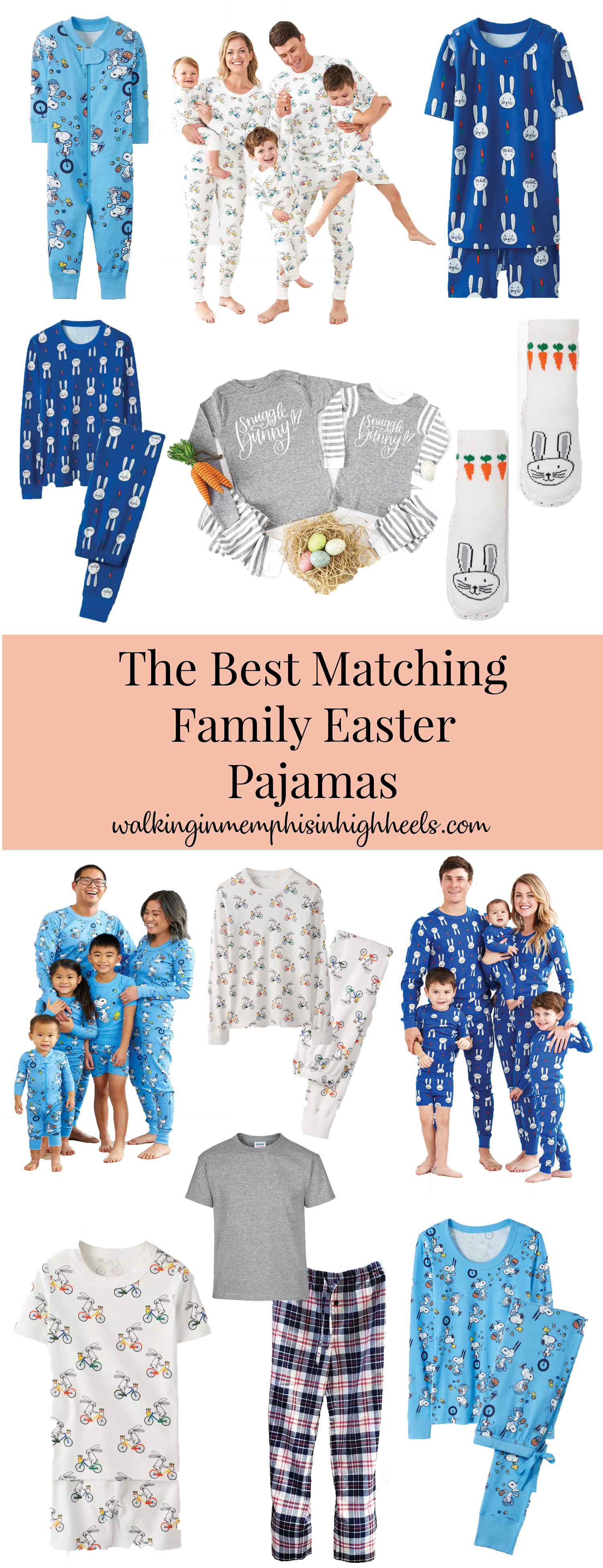 Matching Easter Pajamas for the Whole Family featured by top Memphis life and style blog, Walking in Memphis in High Heels.