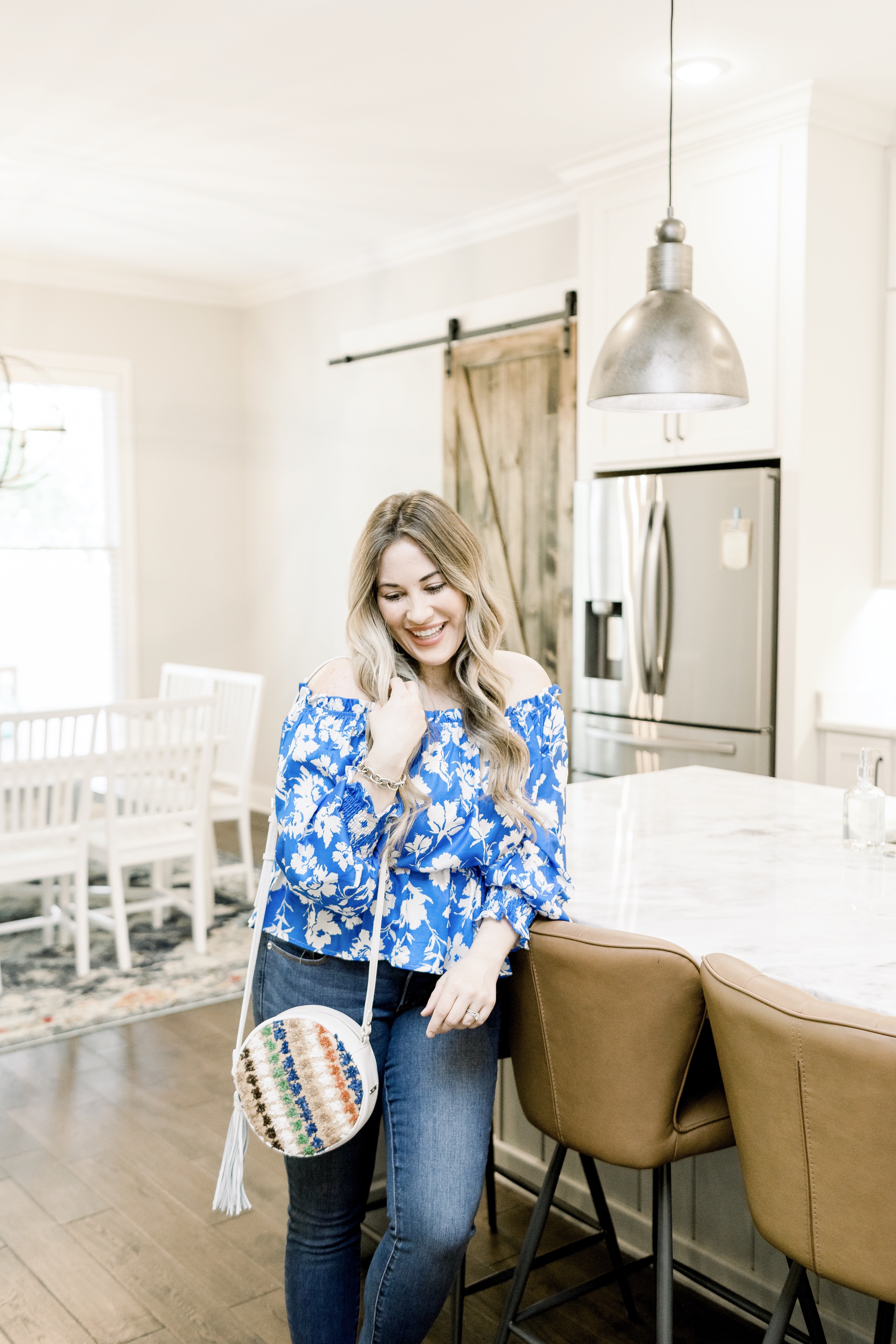 Spring denim styled by top Memphis fashion blog, Walking in Memphis in High Heels: image of a woman wearing LOFT curvy high waist jeans.