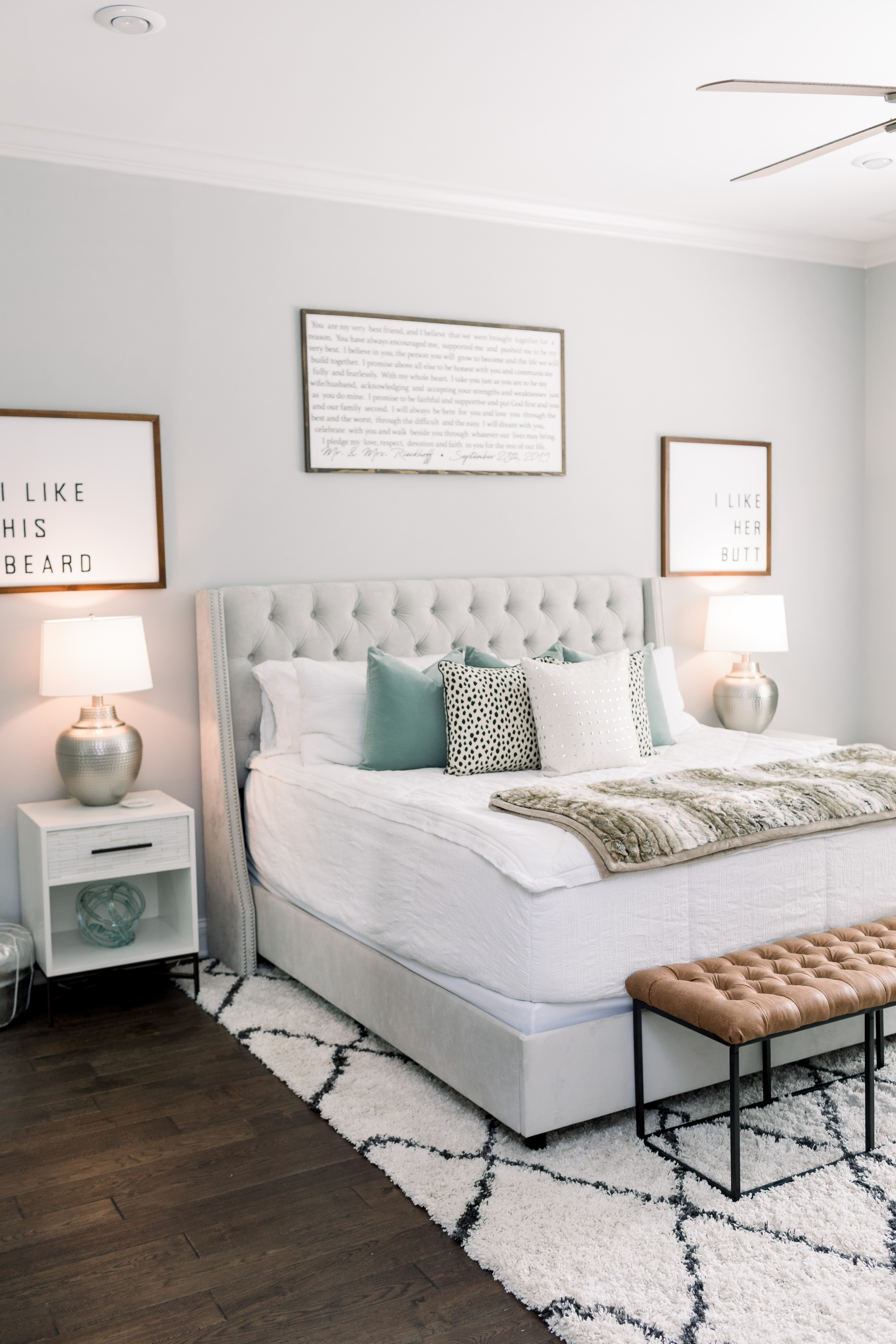 Our Relaxing Master Bedroom & Spa Inspired Bathroom featured by top Memphis lifestyle blog, Walking in Memphis in High Heels.