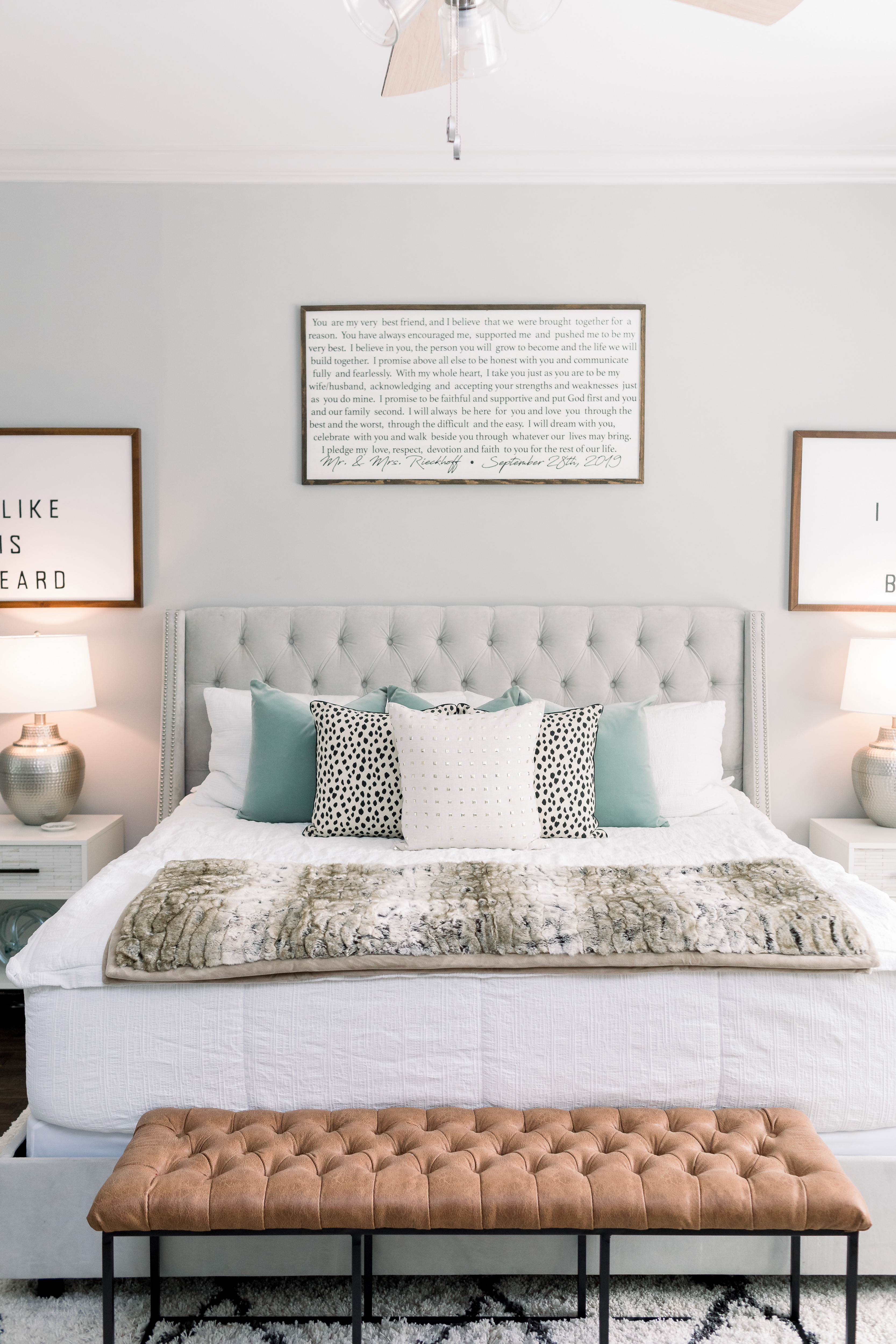 Our Relaxing Master Bedroom & Spa Inspired Bathroom featured by top Memphis lifestyle blog, Walking in Memphis in High Heels.