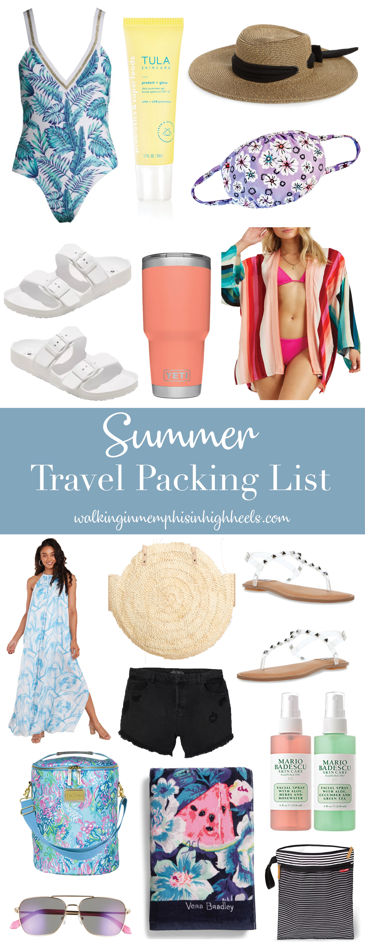 summer travel packing list featured by top Memphis travel blogger, Walking in Memphis in High Heels.