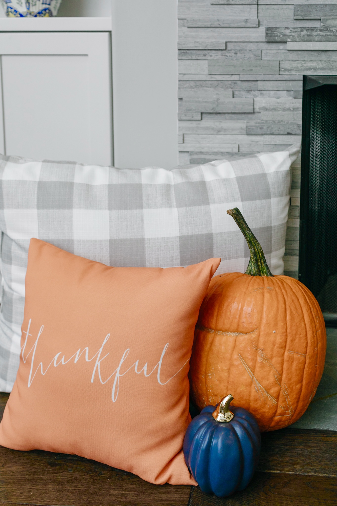 So Thankful Pumpkin Throw Pillow