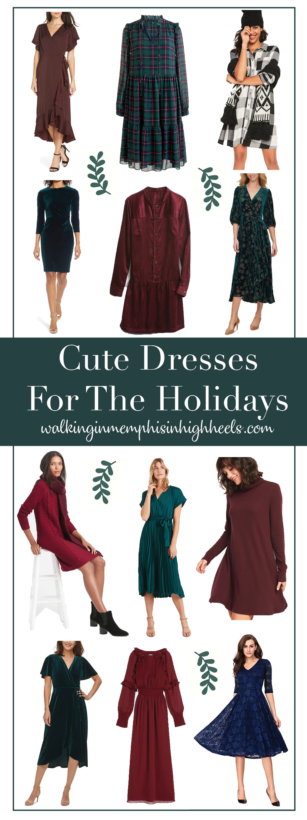 12 Cute Holiday Dresses for Women featured by top Memphis fashion blogger, Walking in Memphis in High Heels.