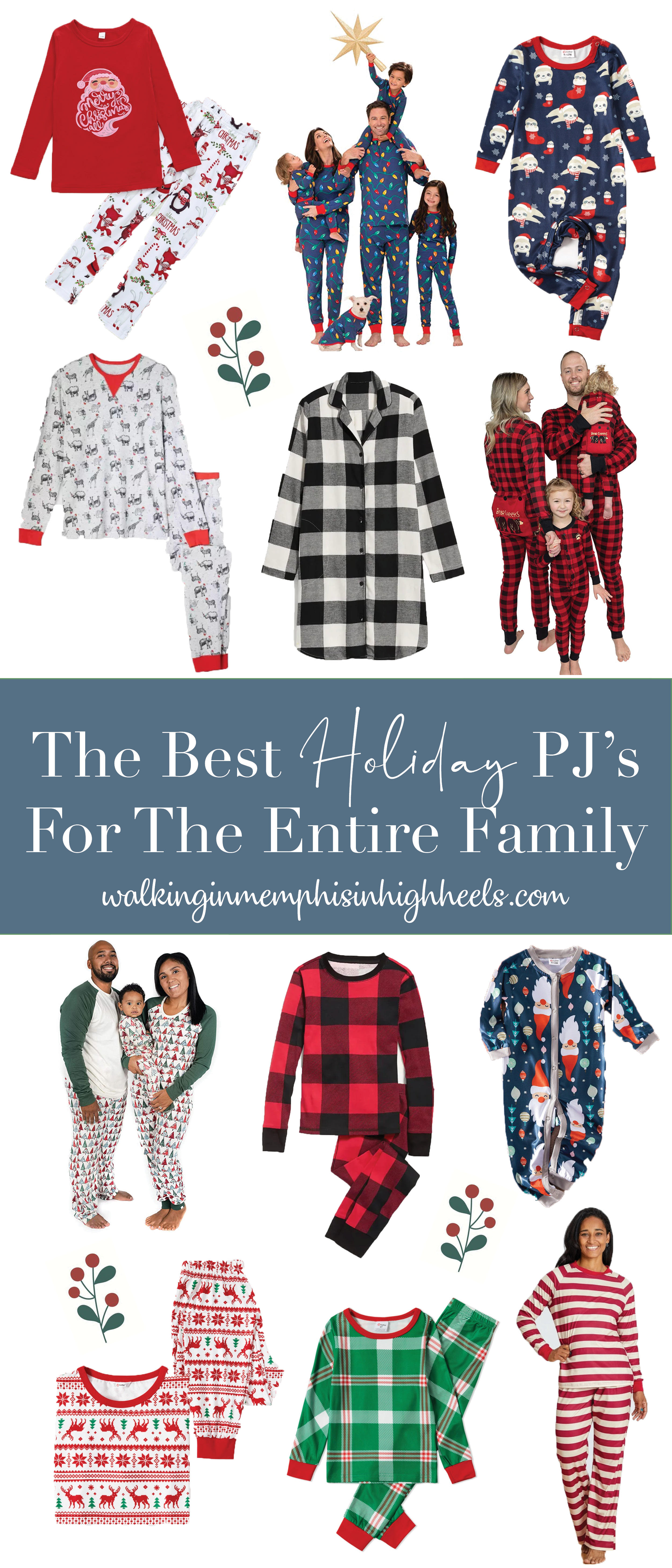 The Best Holiday Pajamas for the Entire Family featured by top Memphis fashion blogger, Walking in Memphis in High Heels.