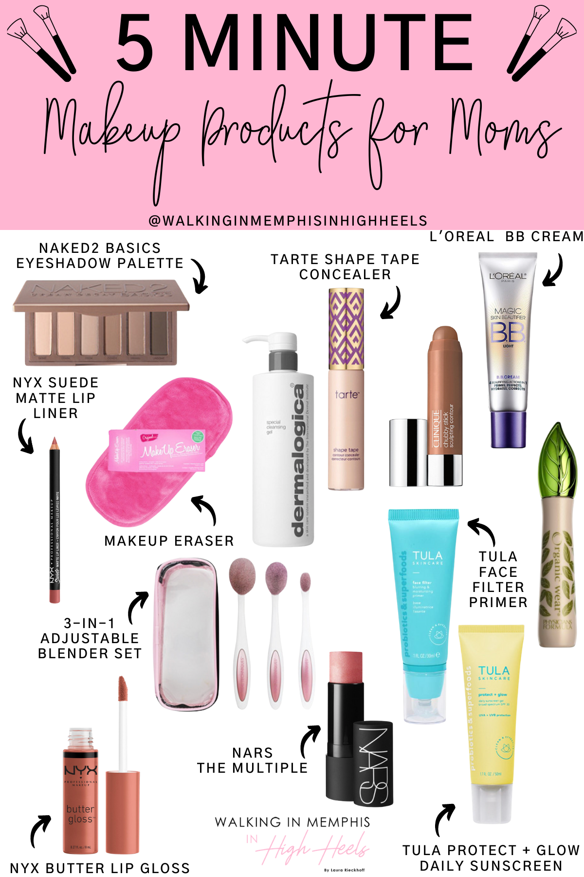 5 Minute Easy Makeup Products for New Moms featured by top Memphis lifestyle blogger, Walking in Memphis in High Heels