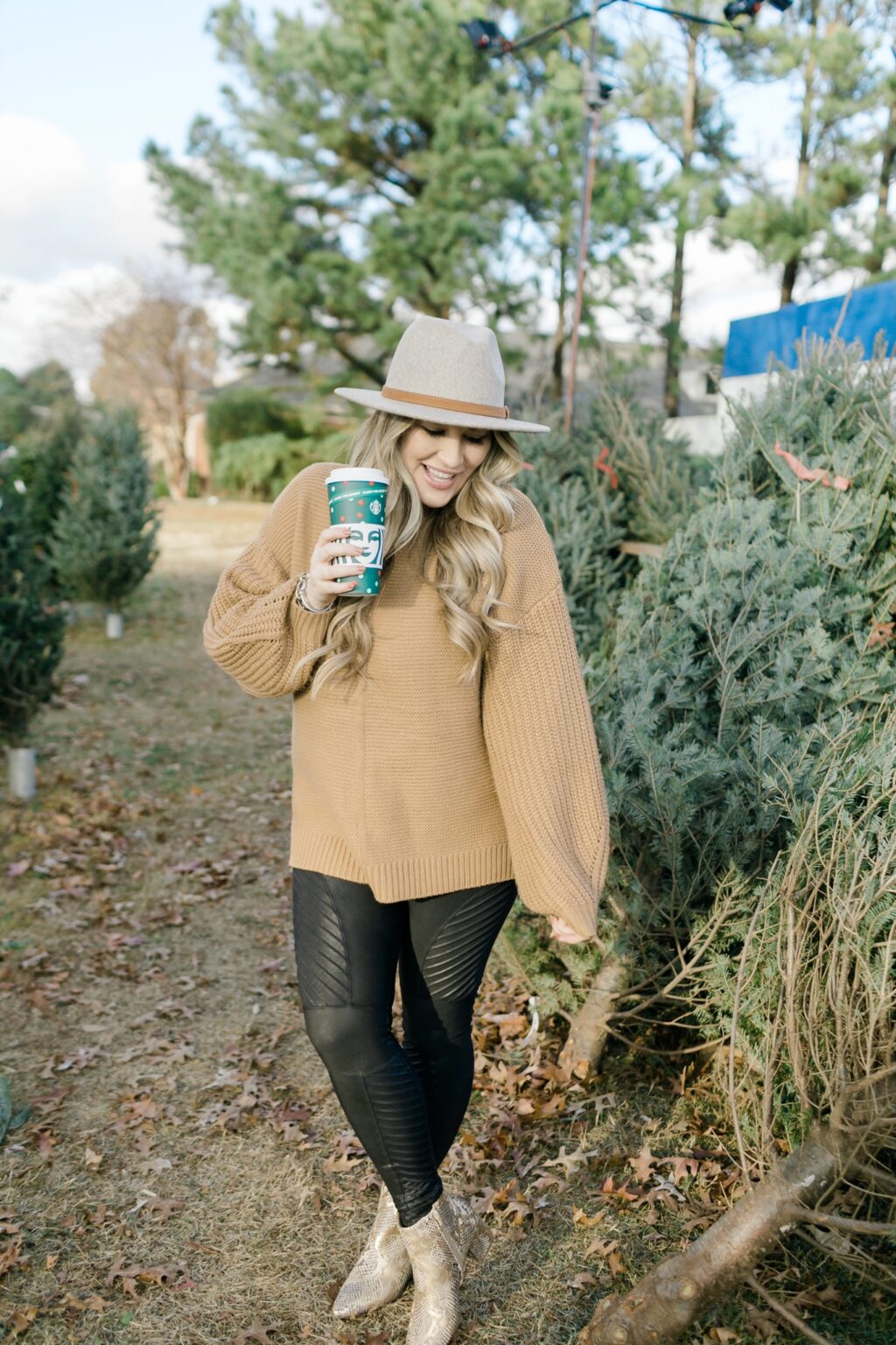 How to Wear a Sweater with Leggings - Walking in Memphis in High Heels