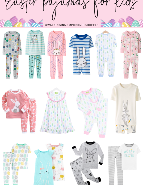 Cute Easter pajamas for kids featured by top Memphis mommy blogger, Walking in Memphis in High Heels.