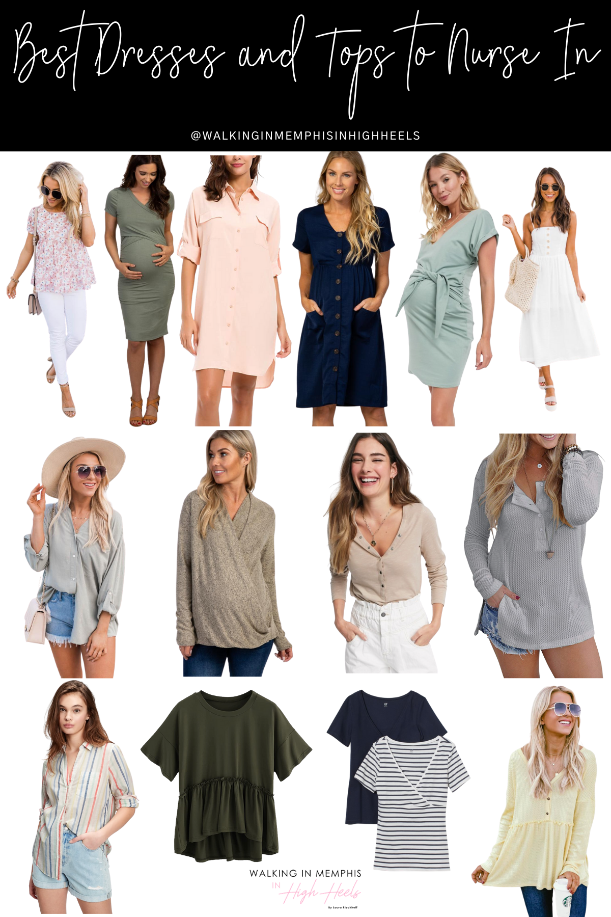 Best Nursing Dresses & Tops for the New Mom featured by top Memphis mommy blogger, Walking in Memphis in High Heels.