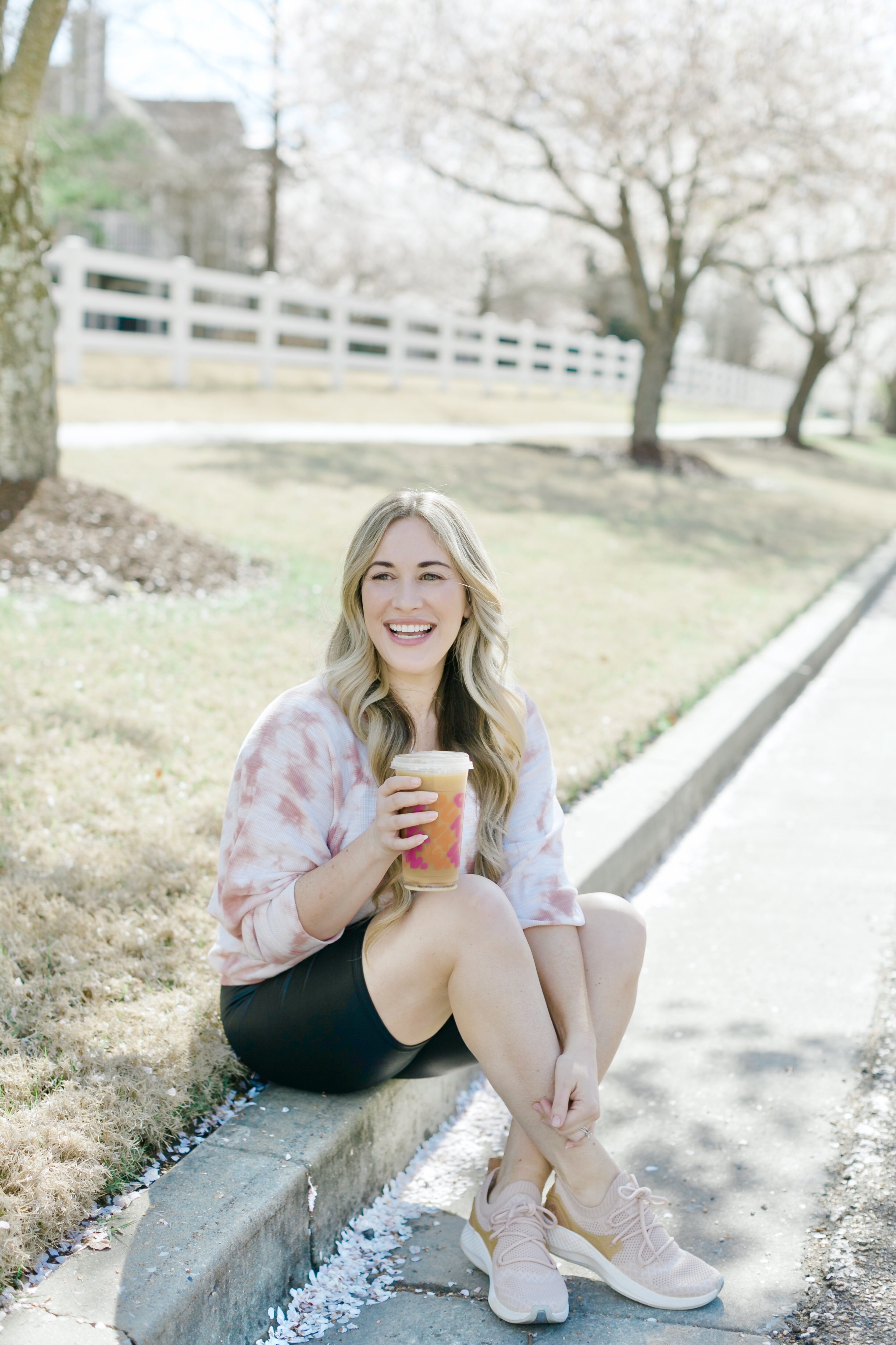 Cute bike shorts for women styled by top Memphis fashion blogger, Walking in Memphis in High Heels: image of a woman wearing Marc New York Performance bike shorts