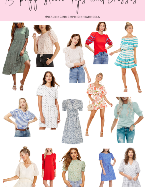 15 Cute Puff Sleeve Tops & Dresses for Women featured by top Memphis fashion blogger, Walking in Memphis in High Heels.