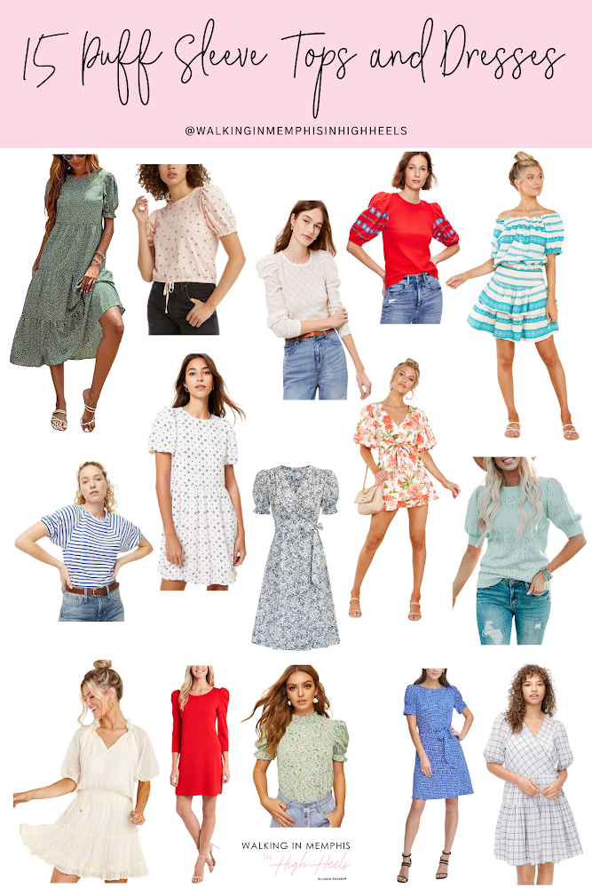 15 Cute Puff Sleeve Tops & Dresses for Women featured by top Memphis fashion blogger, Walking in Memphis in High Heels.