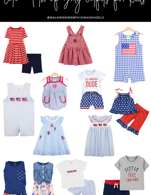 Cute 4th of July Outfits for Kids featured by top Memphis mommy blogger, Walking in Memphis in High Heels.