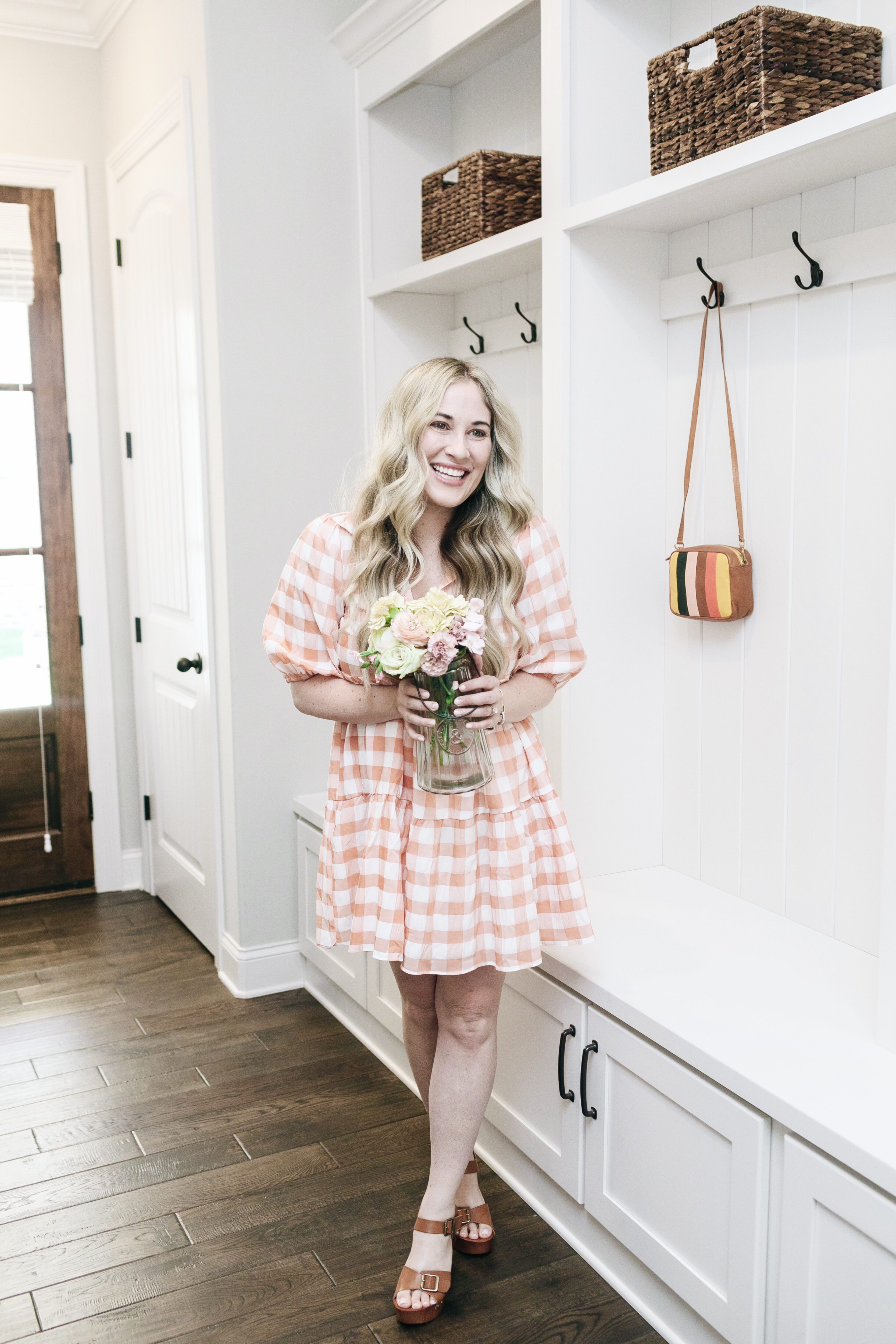 Karlie babydoll gingham dress styled by top Memphis fashion blogger, Walking in Memphis in High Heels.