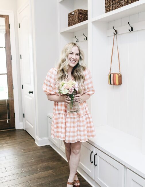 Karlie babydoll gingham dress styled by top Memphis fashion blogger, Walking in Memphis in High Heels.