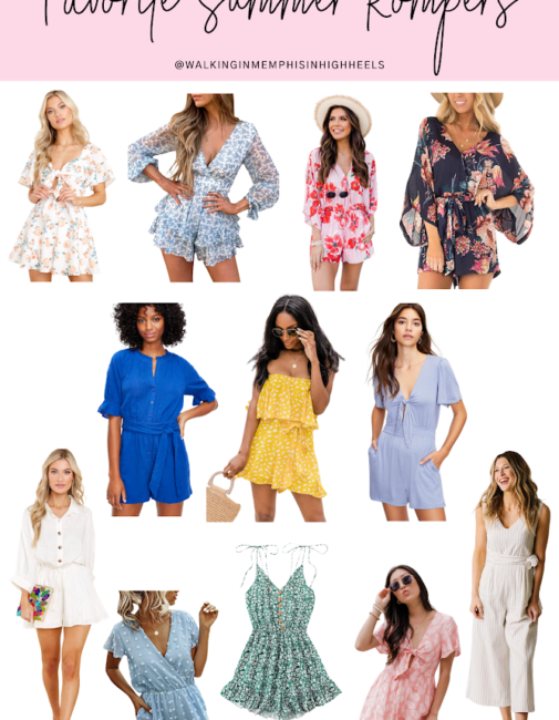 12 Favorite Summer Rompers for Women featured by top Memphis fashion blogger, Walking in Memphis in High Heels.