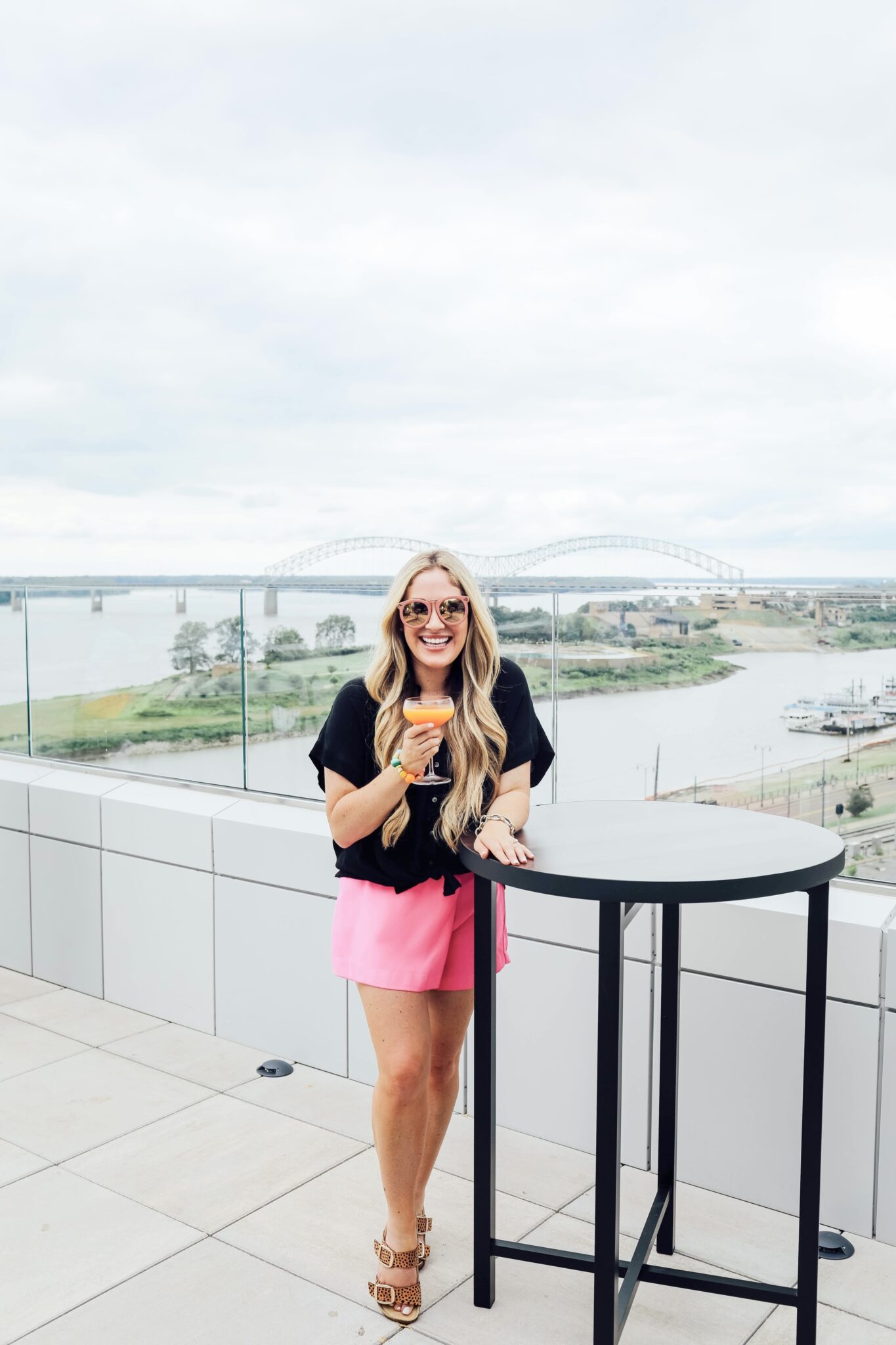 Bright Summer Colors featured by top Memphis fashion blogger, Walking in Memphis in High Heels: image of a woman wearing a hot pink Boston Proper skort.