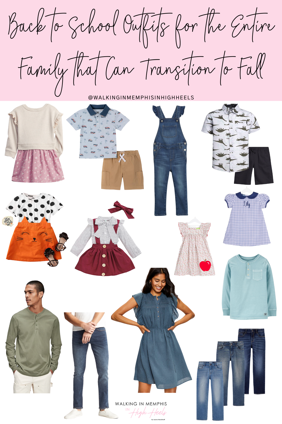 Back to School Outfits for the Entire Family featured by top US fashion blogger, Walking in Memphis in High Heels.