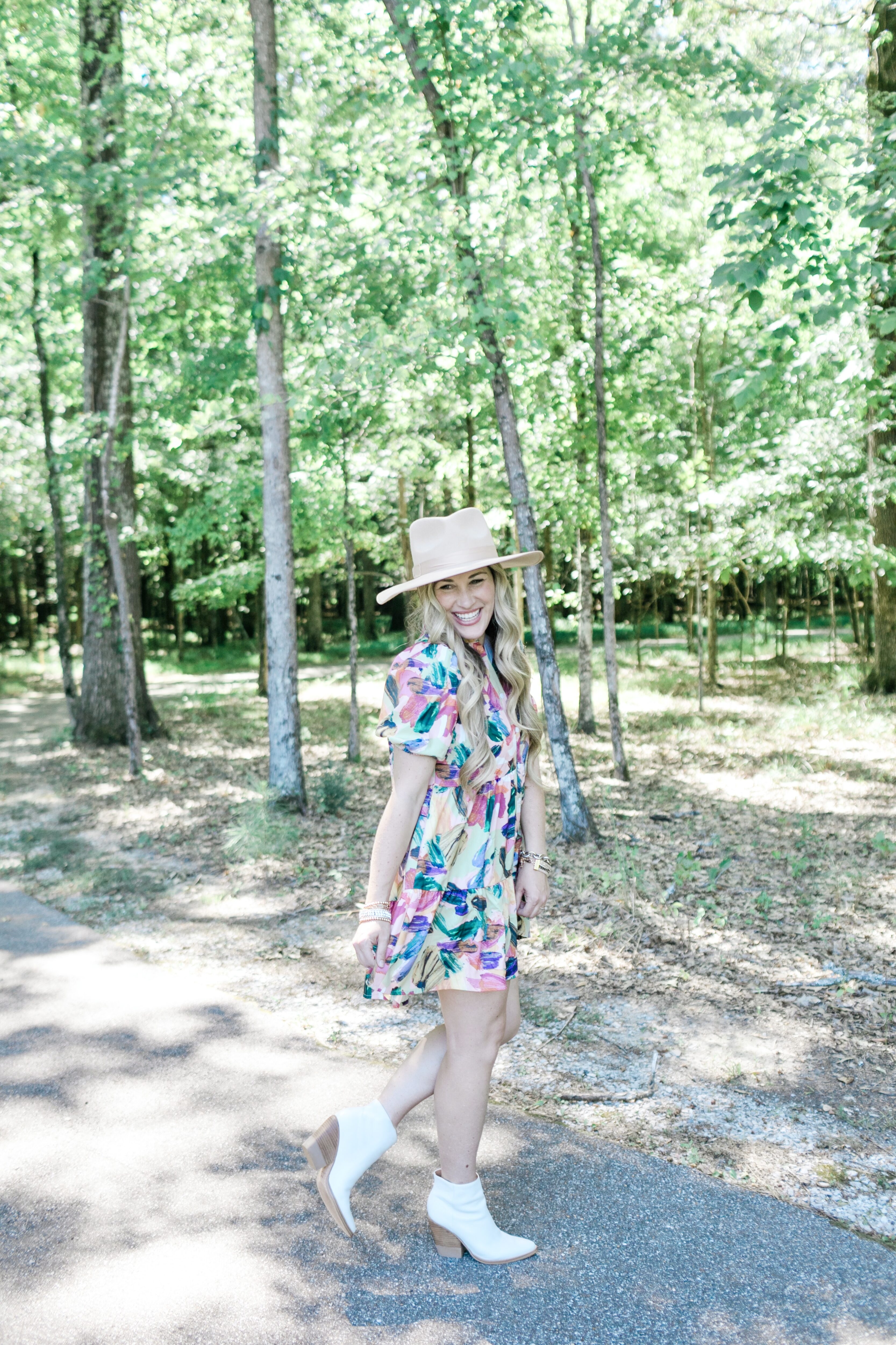 Fall boots and booties styled by top US mom fashion blogger, Walking in Memphis in High Heels: image of a woman wearing white Marc Fisher booties