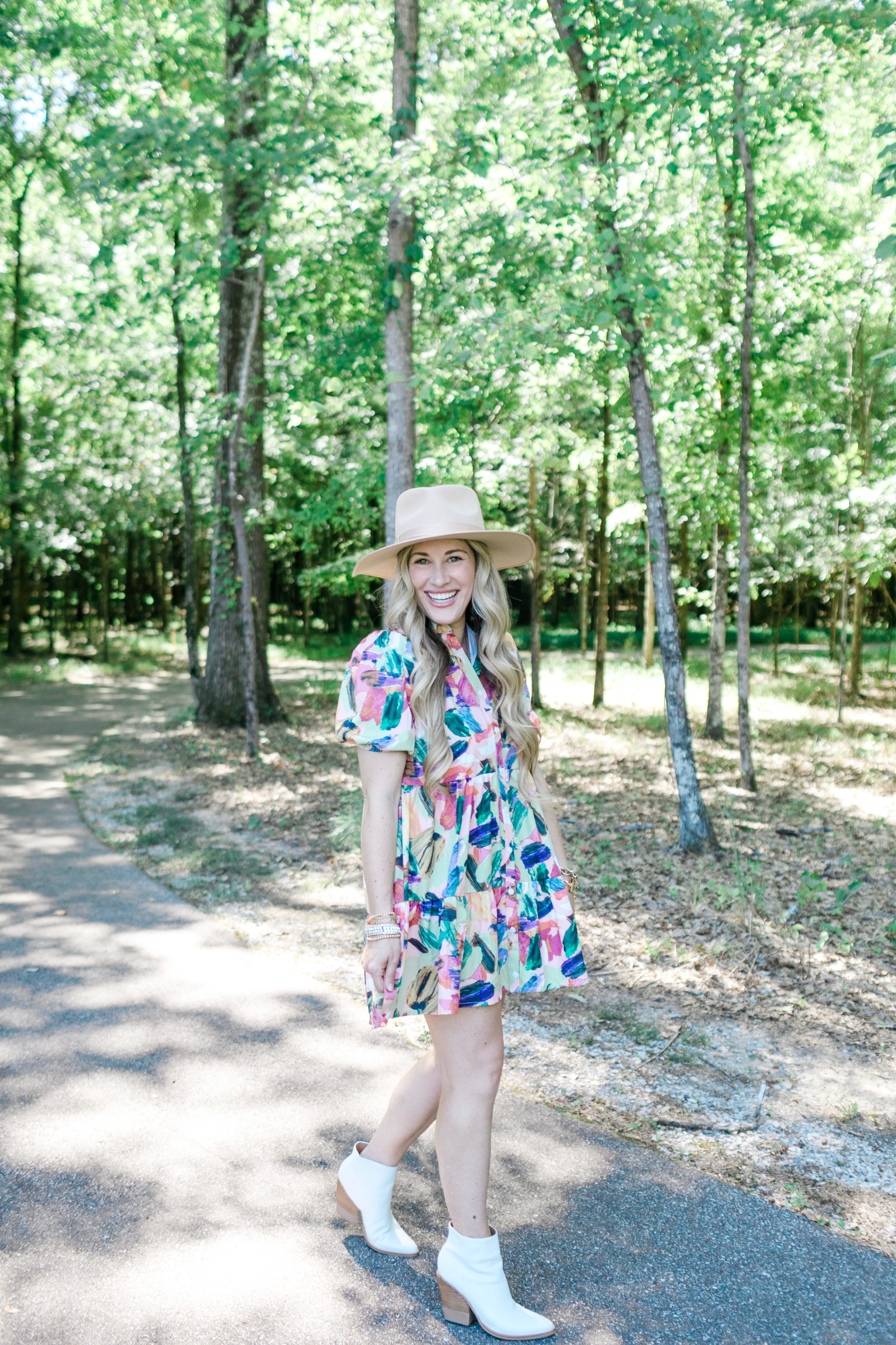 Fall boots and booties styled by top US mom fashion blogger, Walking in Memphis in High Heels: image of a woman wearing white Marc Fisher booties